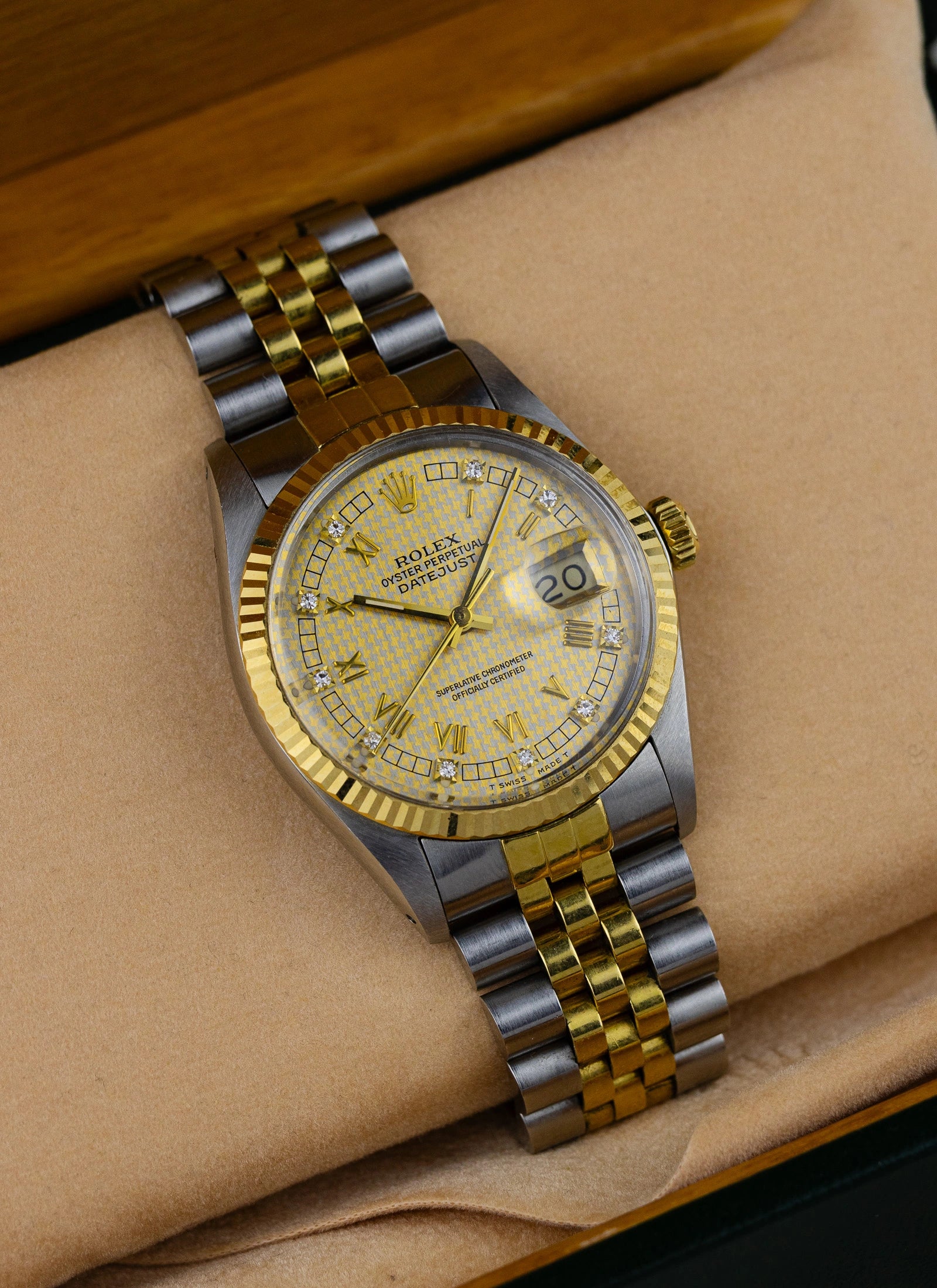 1986 Rolex Datejust 16013 Houndstooth Diamond Dial