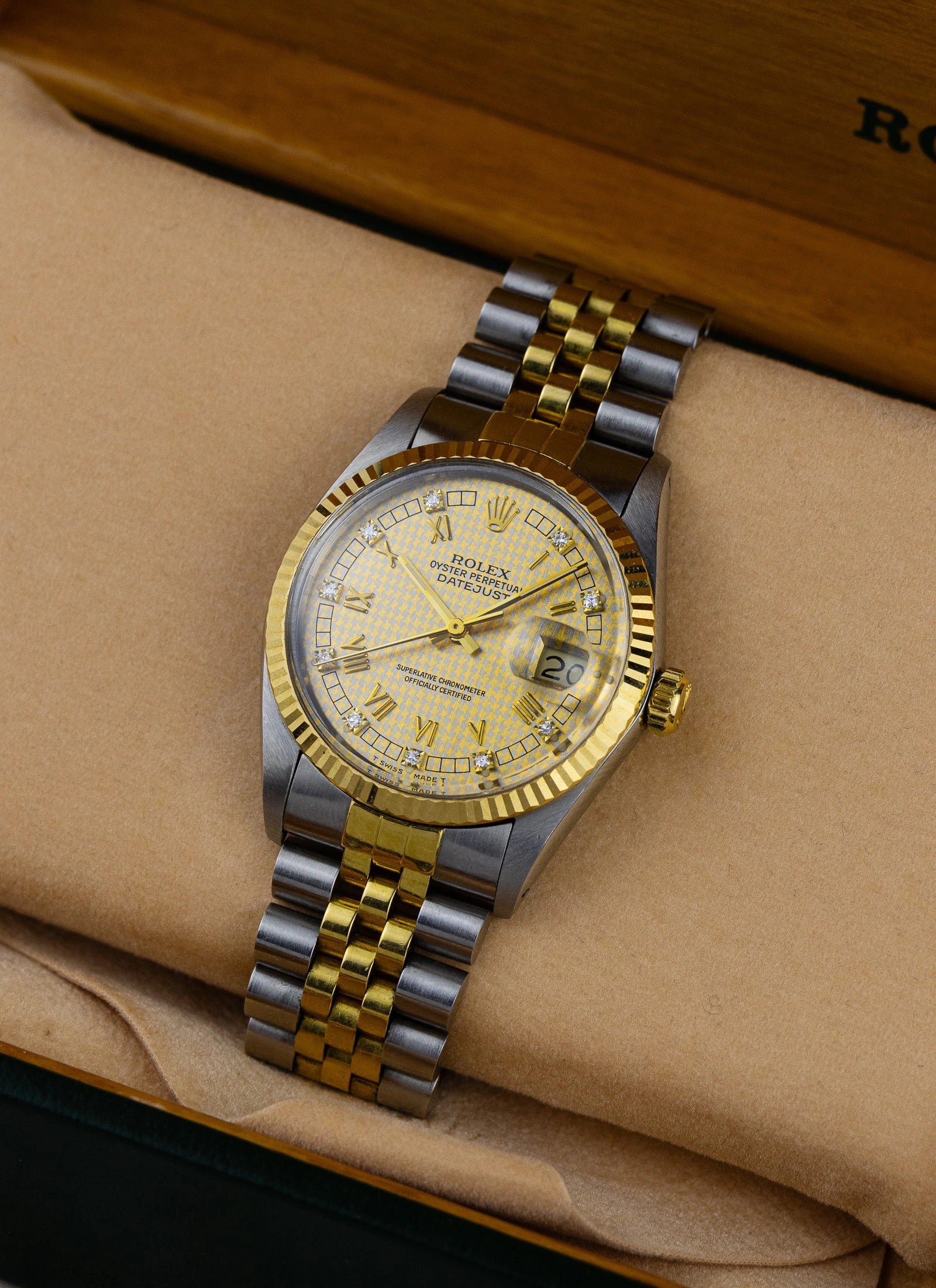 1986 Rolex Datejust 16013 Houndstooth Diamond Dial