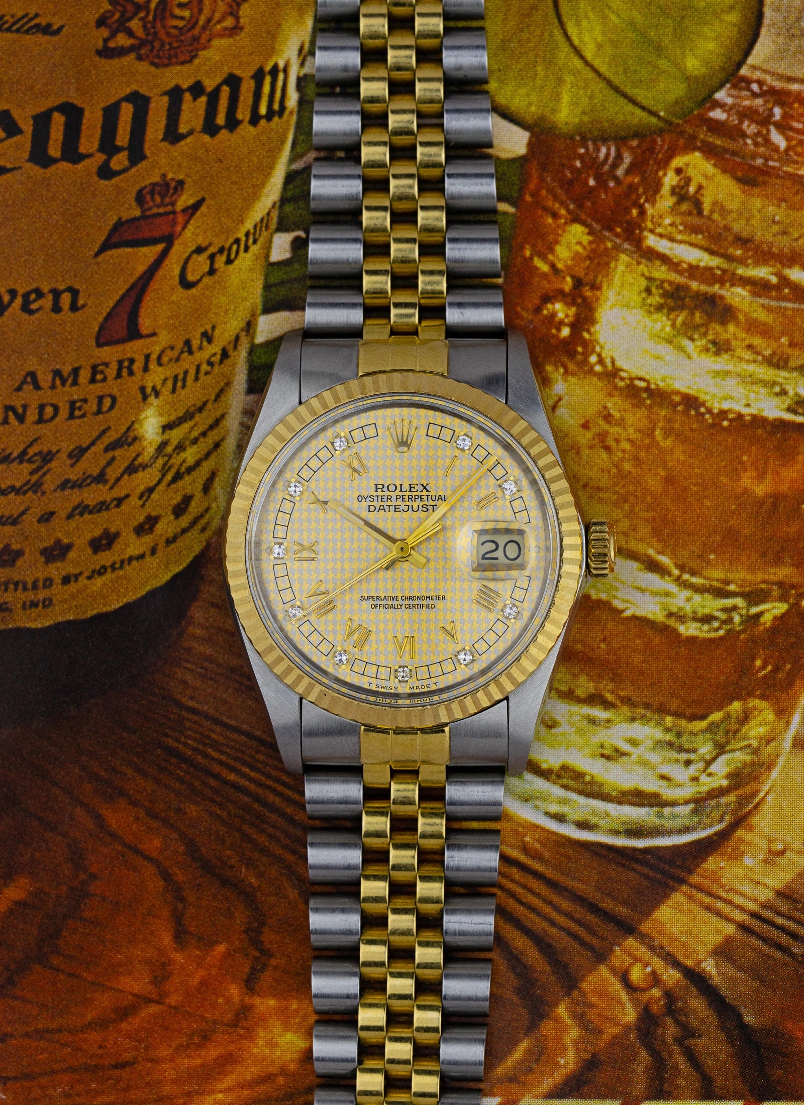 1986 Rolex Datejust 16013 Houndstooth Diamond Dial