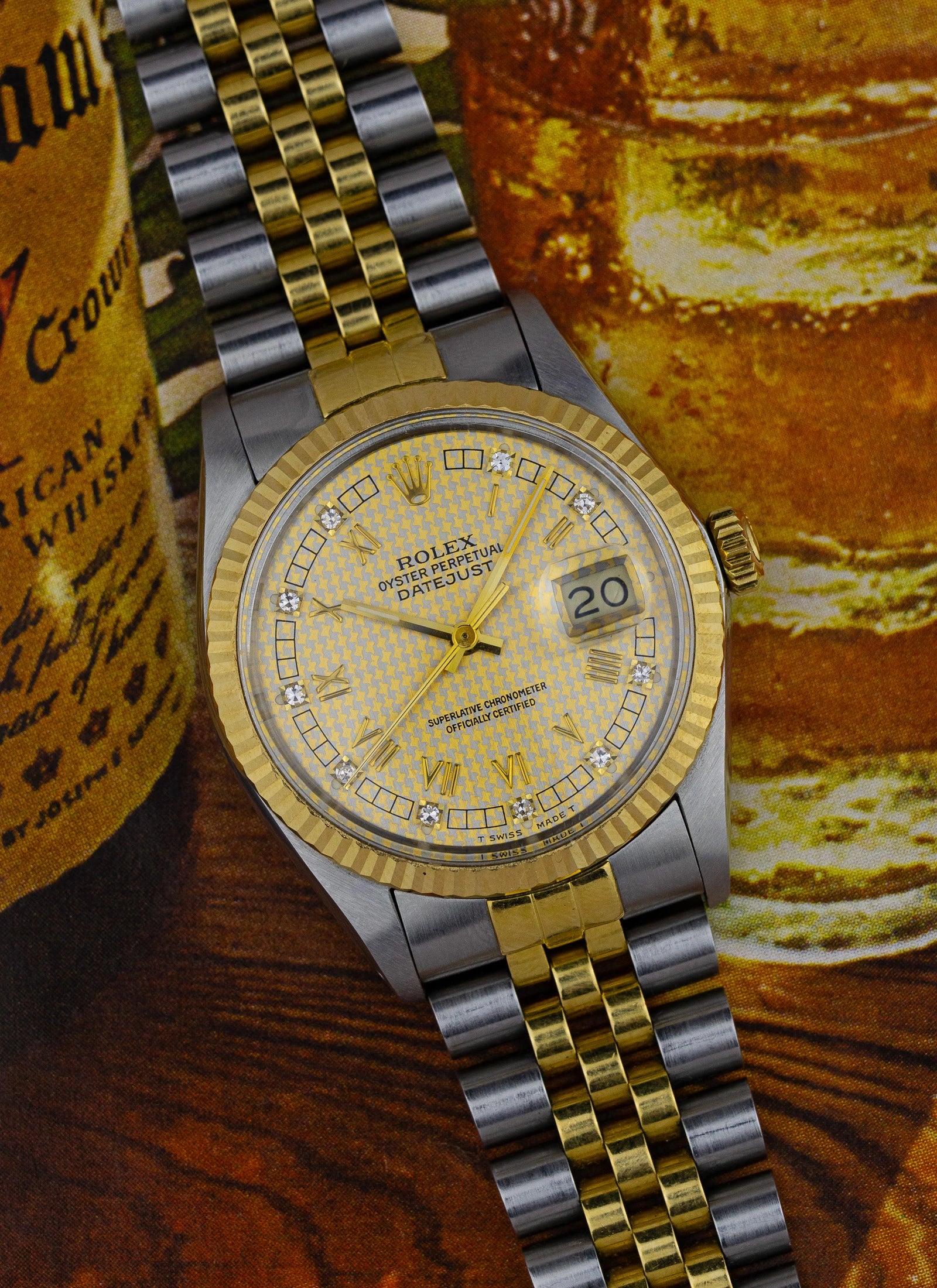 1986 Rolex Datejust 16013 Houndstooth Diamond Dial