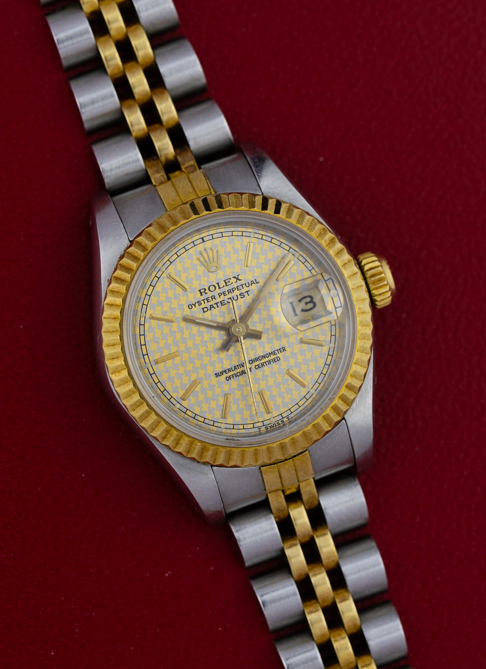 1986 Lady Rolex Datejust Houndstooth 69173 Box