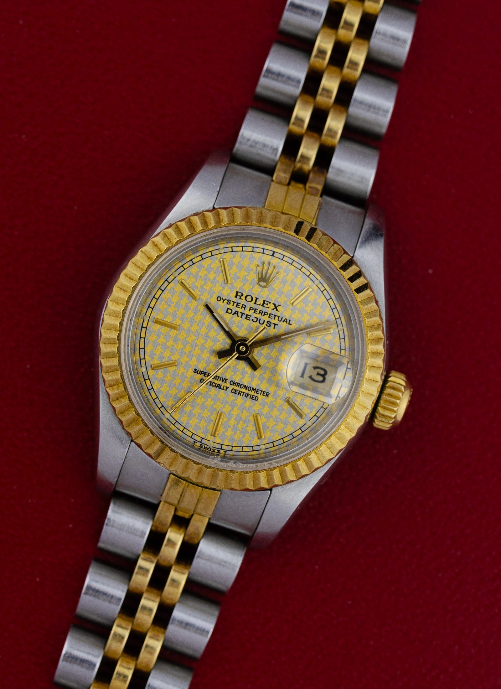 1986 Lady Rolex Datejust Houndstooth 69173 Box