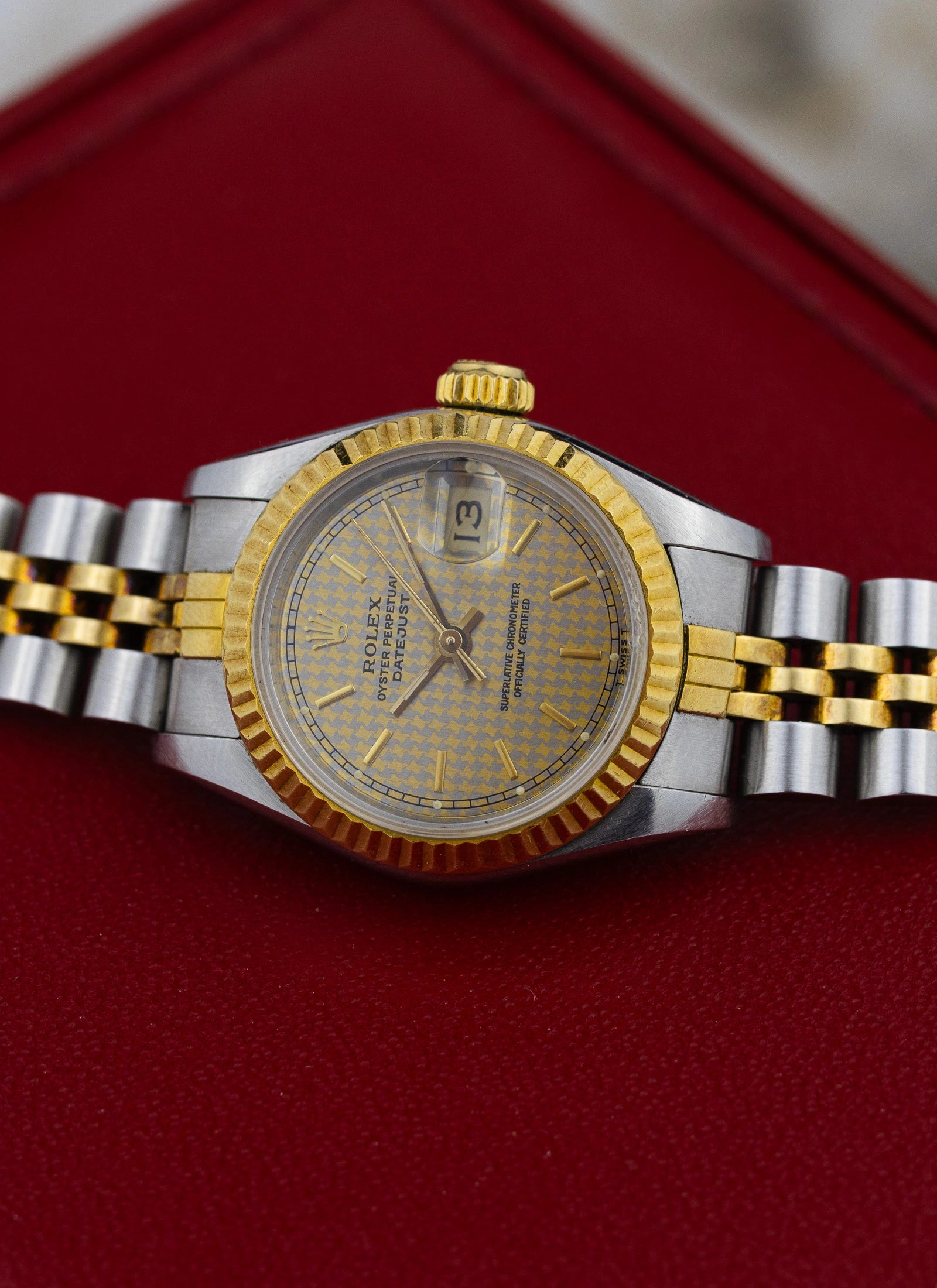 1986 Lady Rolex Datejust Houndstooth 69173 Box