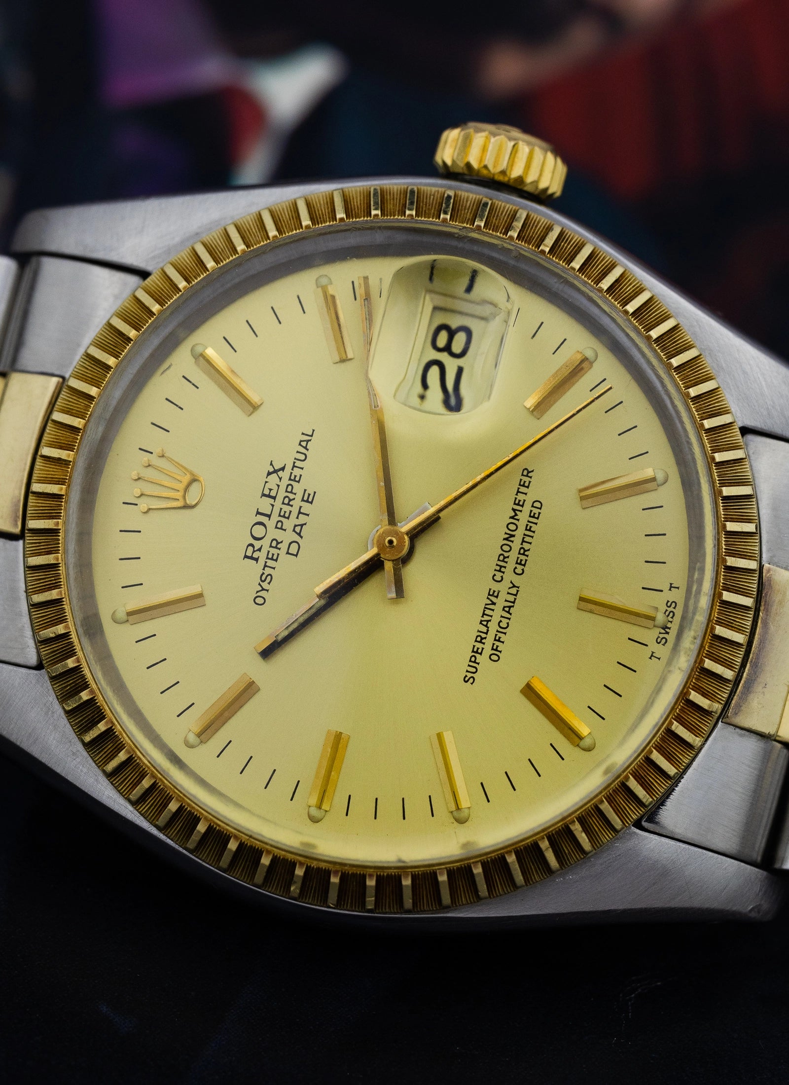 1978 Rolex Oyster Perpetual Date Champagne Dial 1505 Bicolor