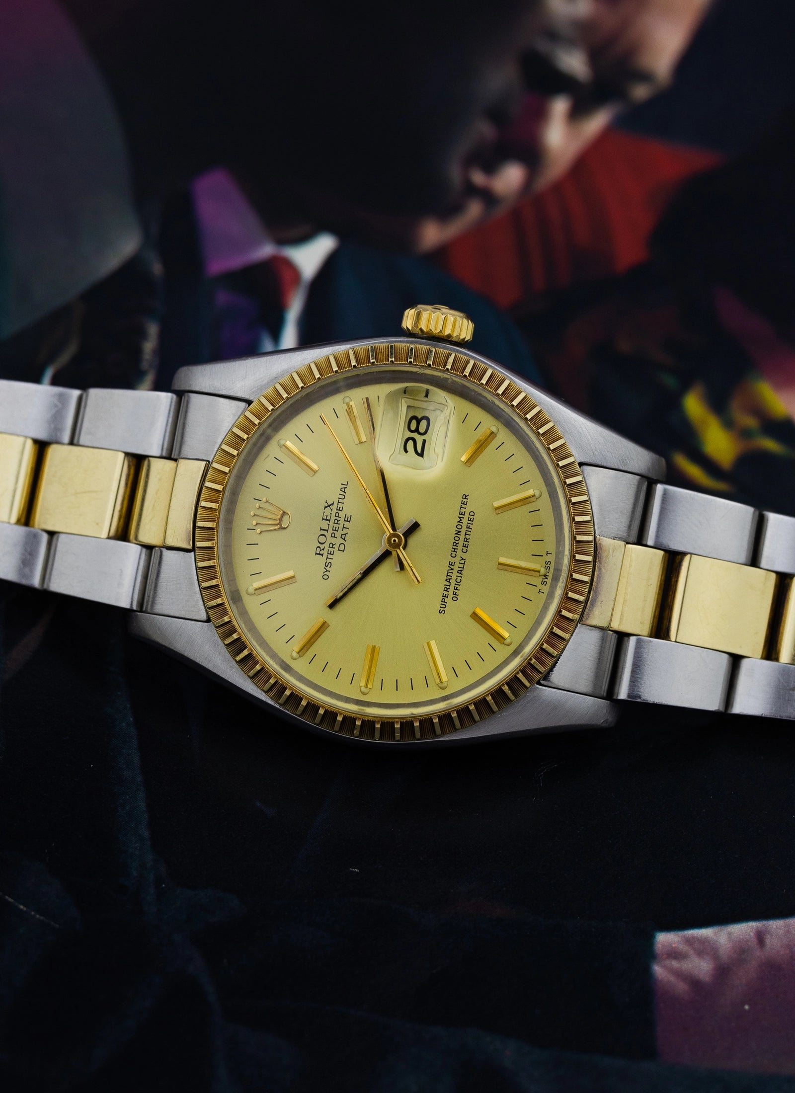 1978 Rolex Oyster Perpetual Date Champagne Dial 1505 Bicolor