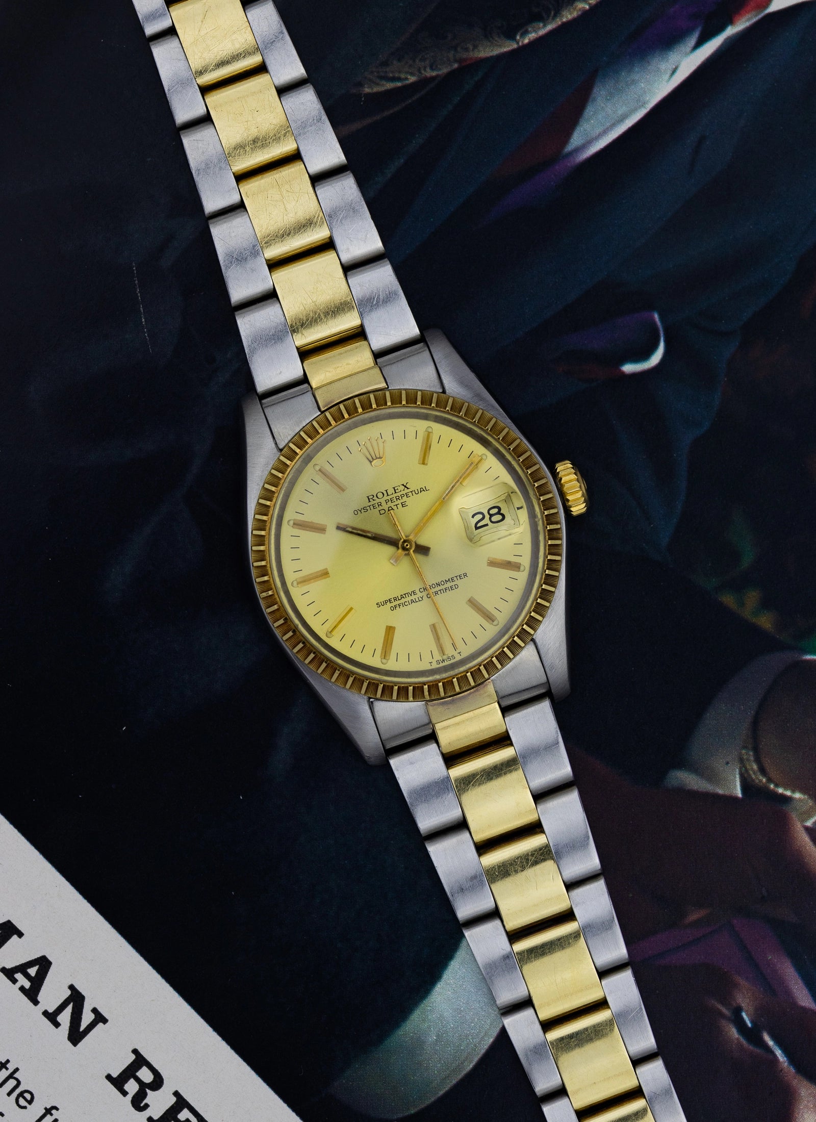 1978 Rolex Oyster Perpetual Date Champagne Dial 1505 Bicolor