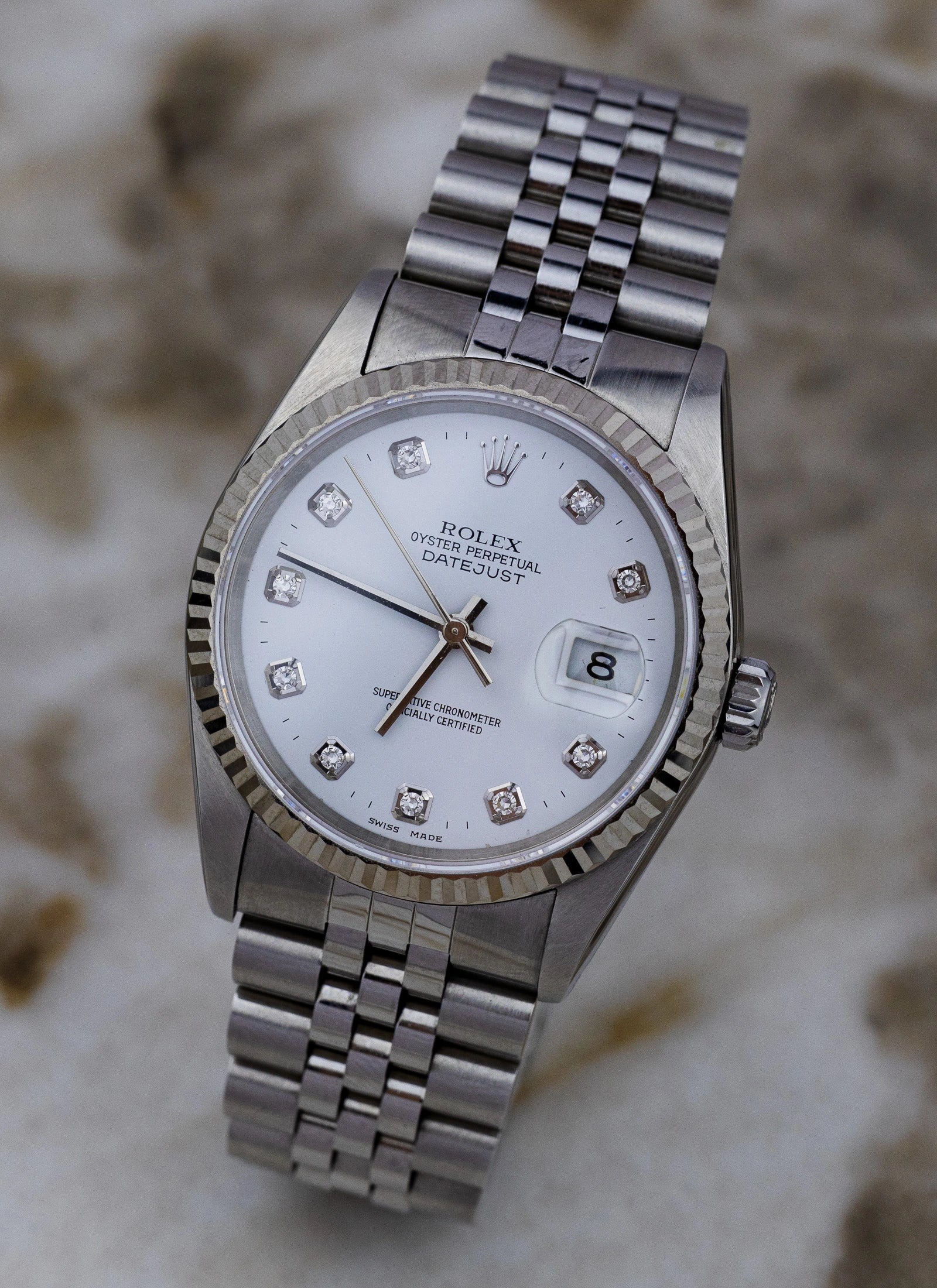 1991 Rolex Datejust Diamond Dial 16234 Full Set