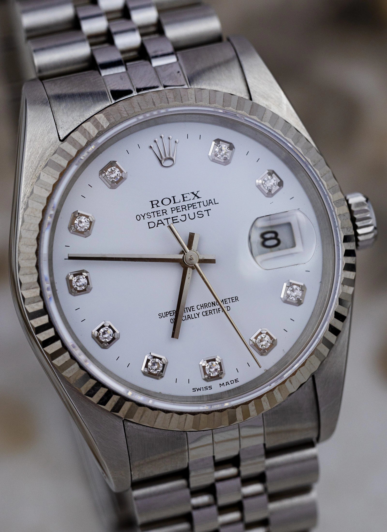 1991 Rolex Datejust Diamond Dial 16234 Full Set