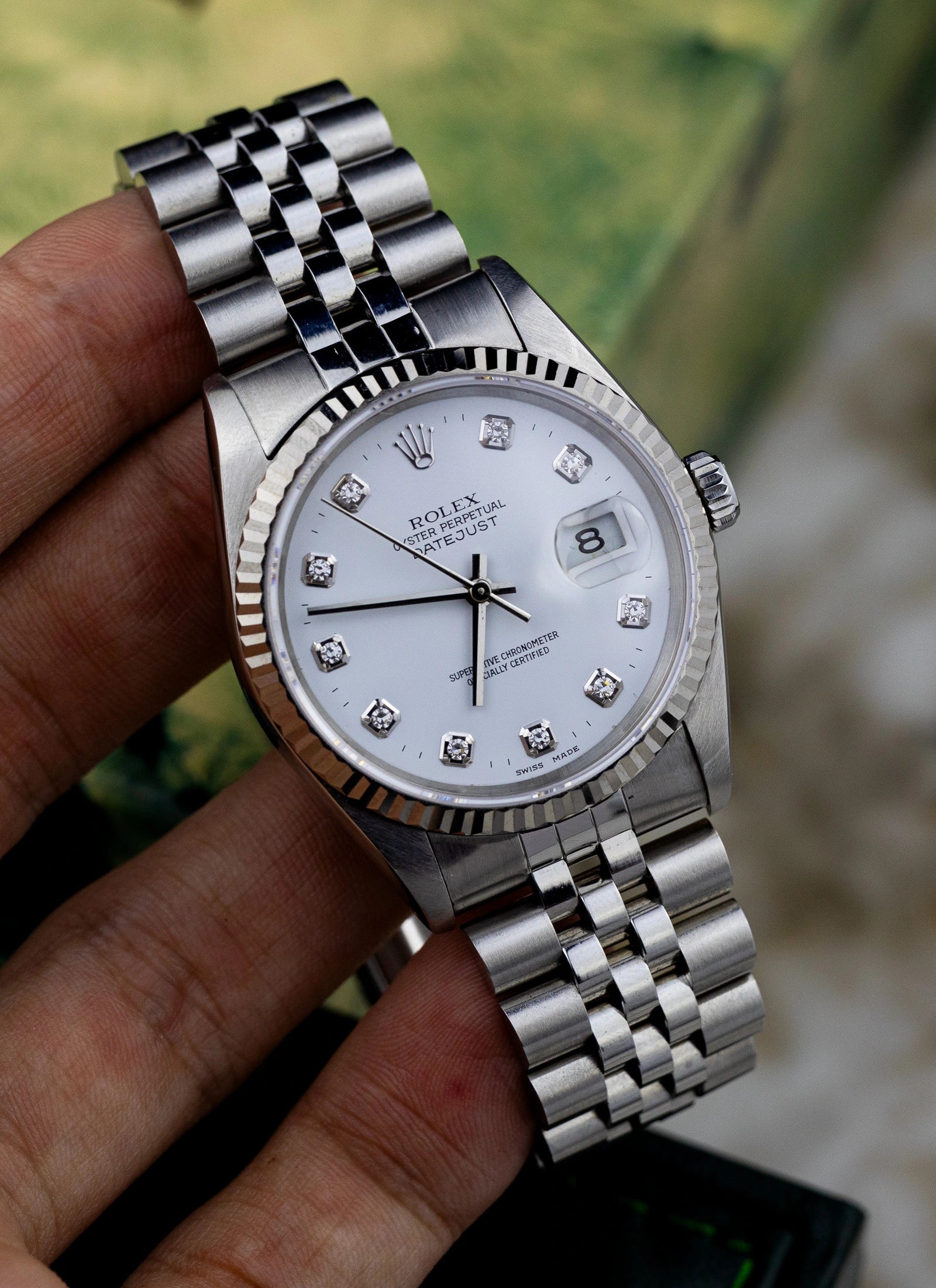 1991 Rolex Datejust Diamond Dial 16234 Full Set