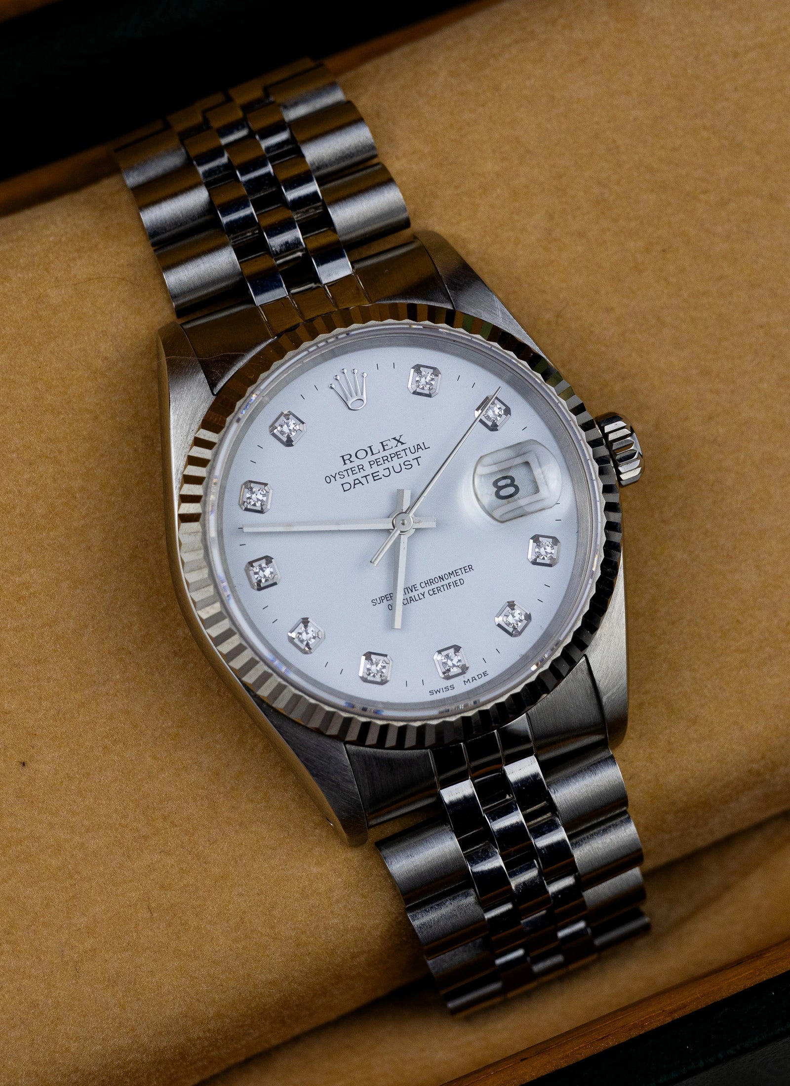 1991 Rolex Datejust Diamond Dial 16234 Full Set