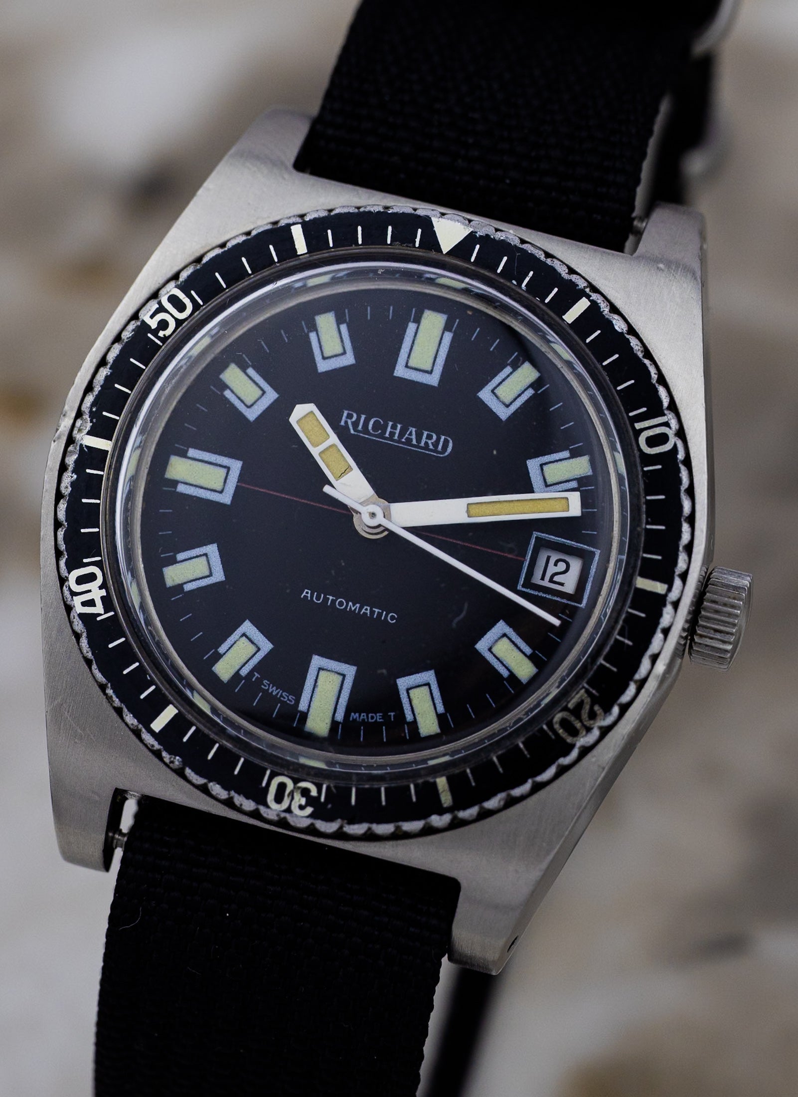 1970s Richard Vintage Diver Automatic Super Waterproof
