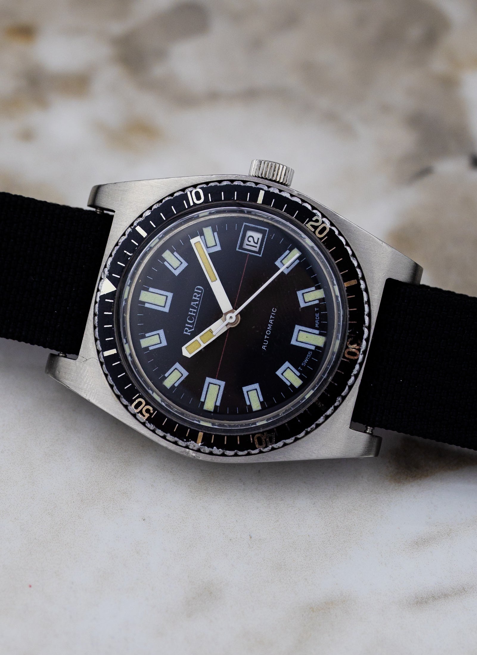 1970s Richard Vintage Diver Automatic Super Waterproof