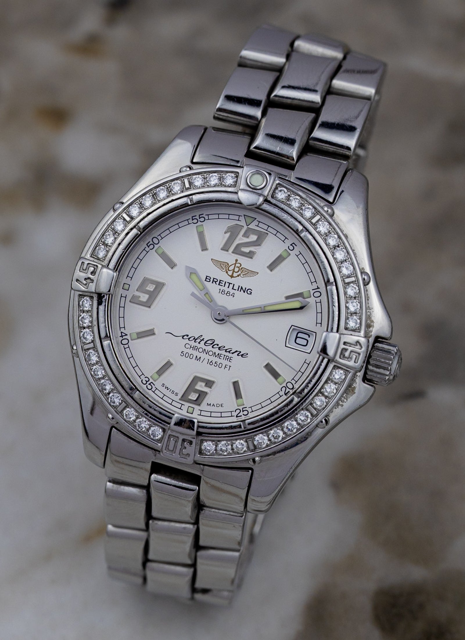 2000s Ladies Breitling Colt Oceane Diamond Bezel A57350