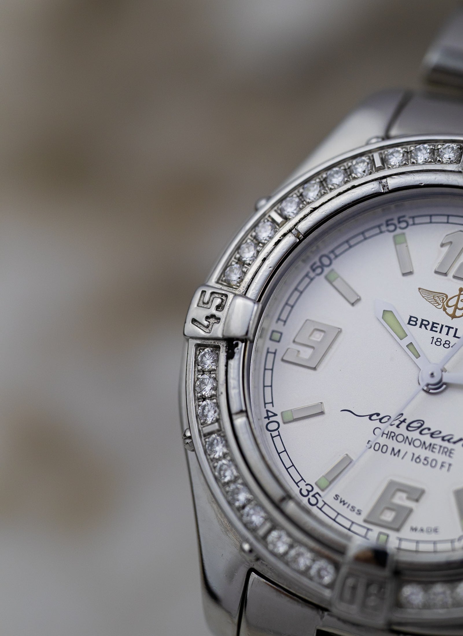 2000s Ladies Breitling Colt Oceane Diamond Bezel A57350