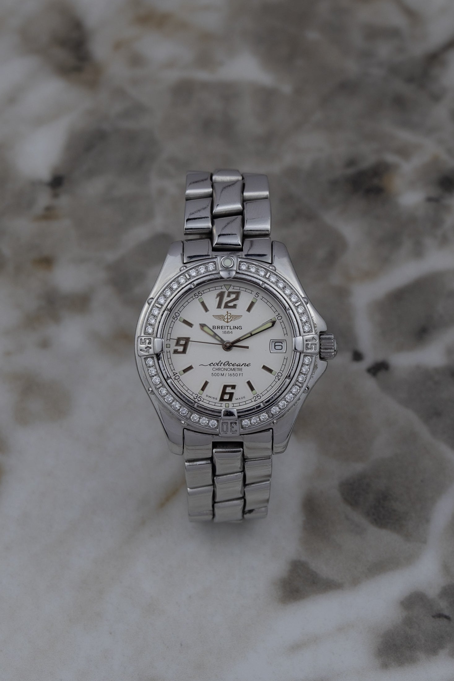 2000s Ladies Breitling Colt Oceane Diamond Bezel A57350