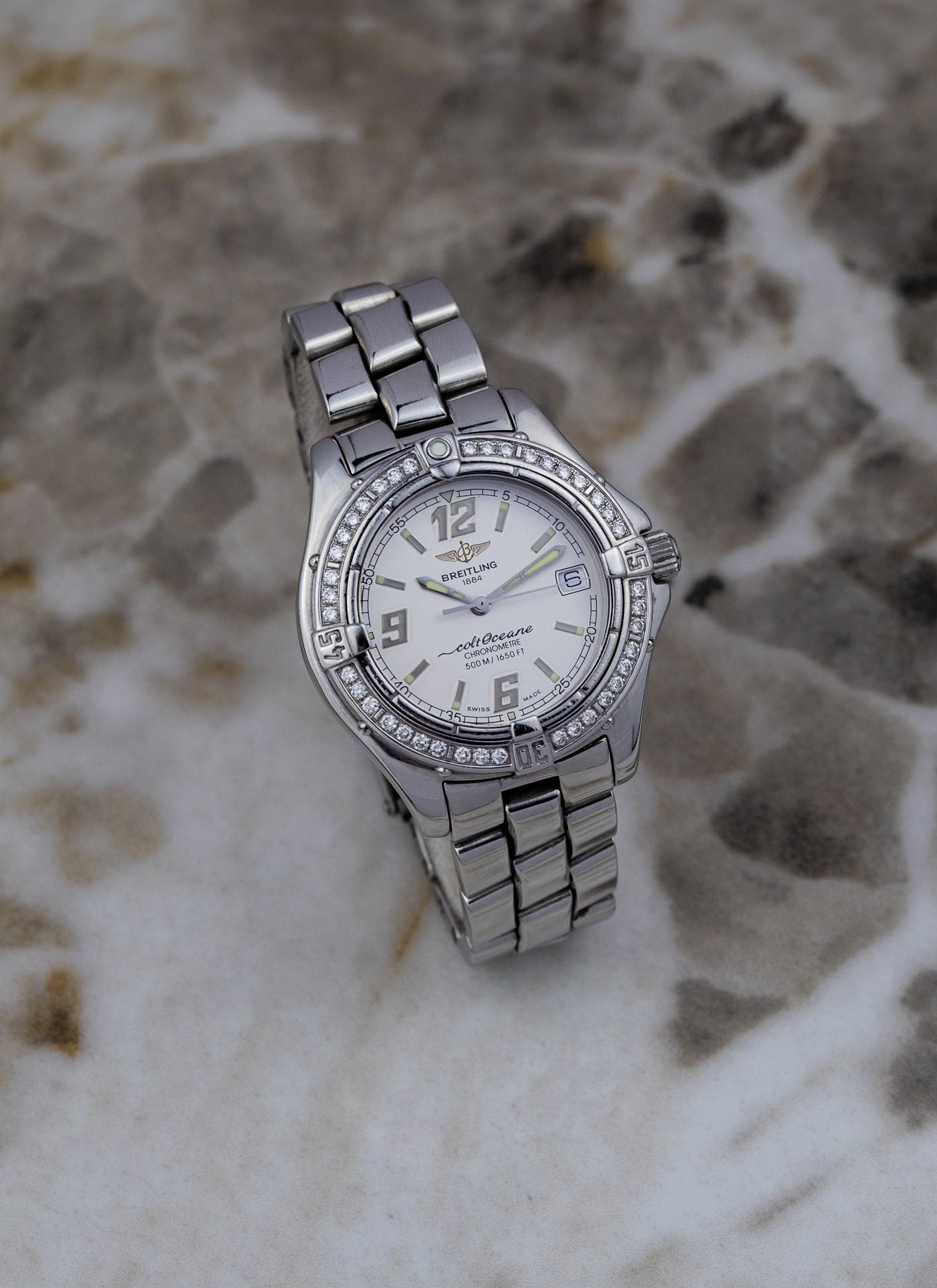 2000s Ladies Breitling Colt Oceane Diamond Bezel A57350
