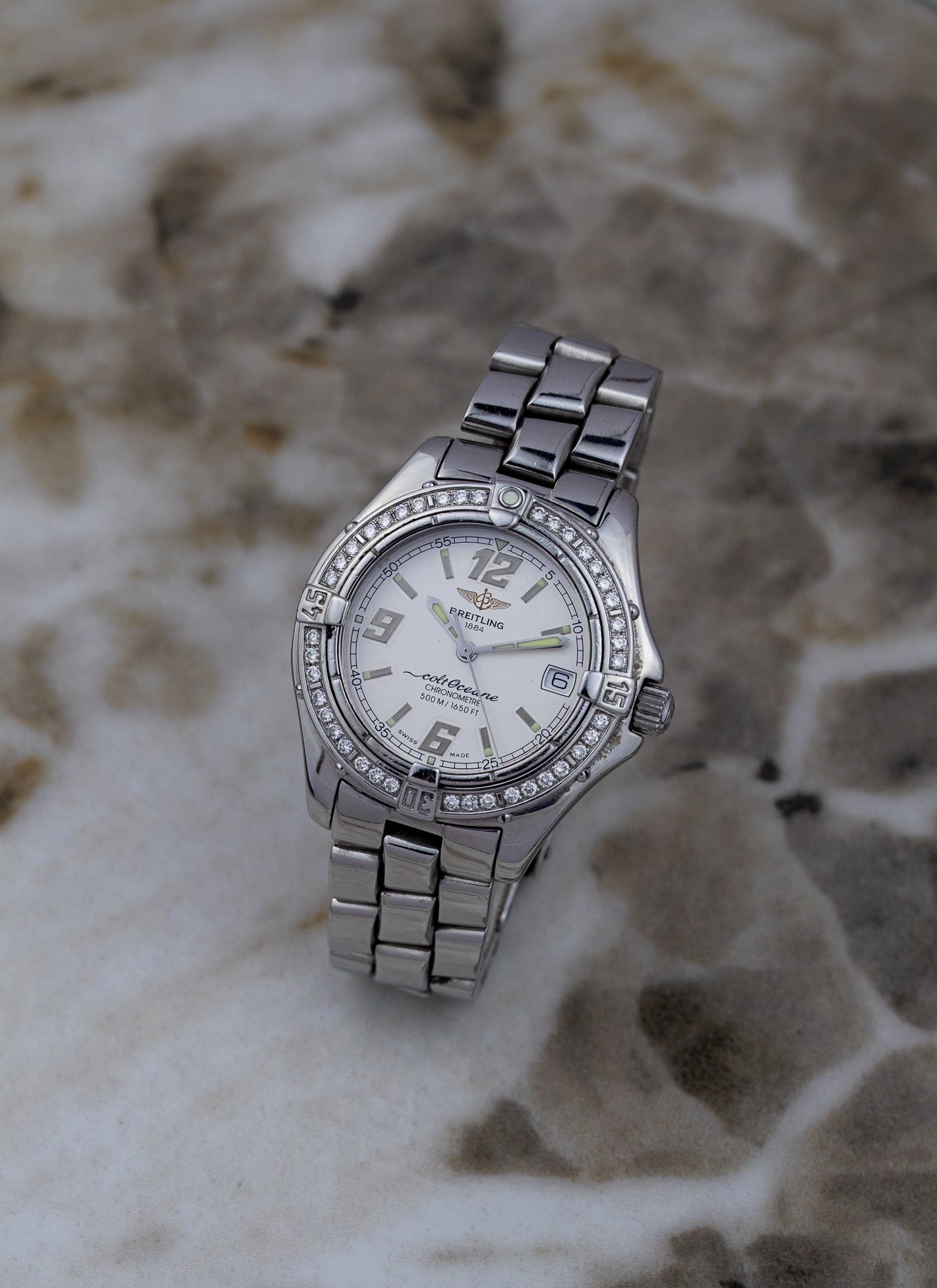 2000s Ladies Breitling Colt Oceane Diamond Bezel A57350