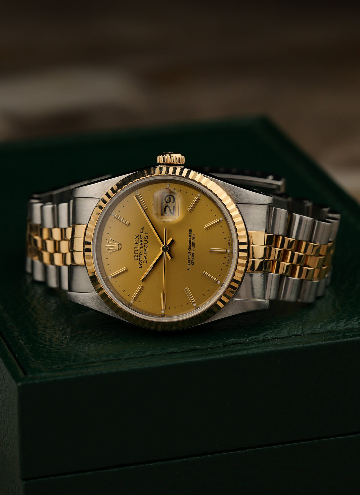 1988 Rolex Datejust Champagne Dial Bicolor 16233 Box