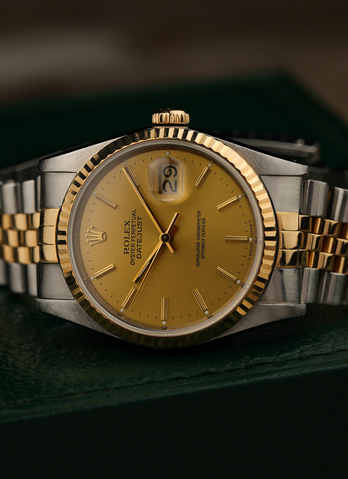 1988 Rolex Datejust Champagne Dial Bicolor 16233 Box