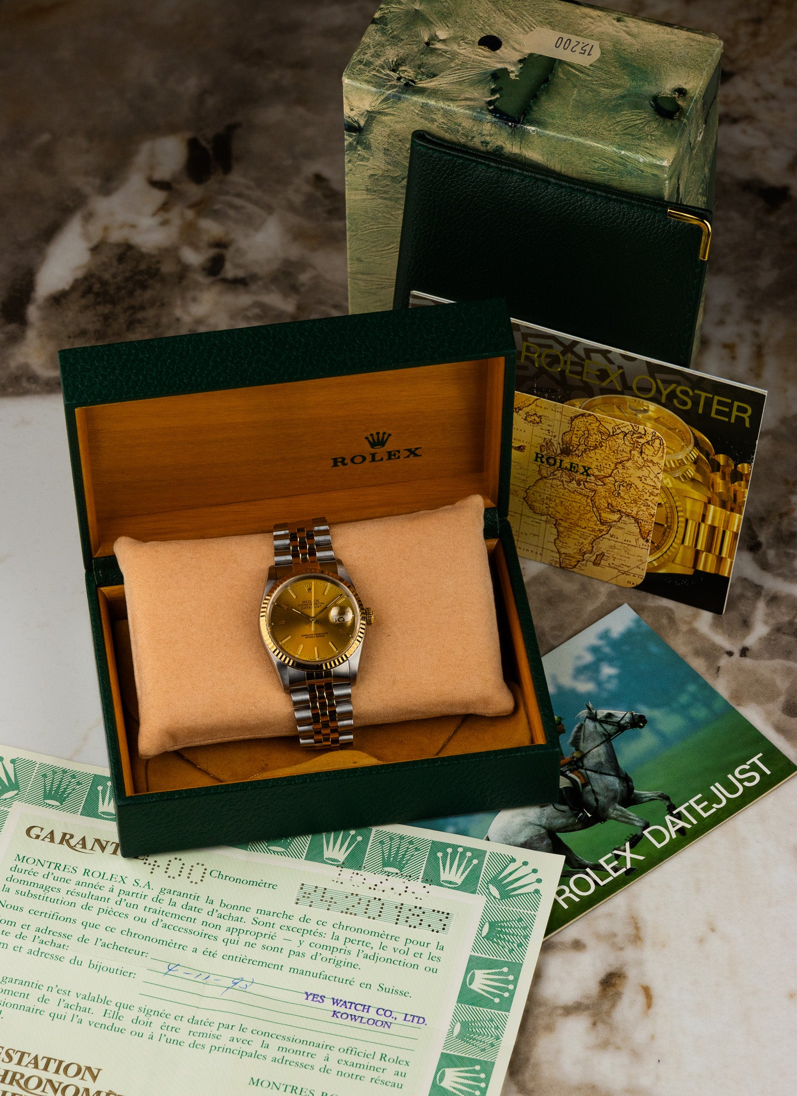 1991 Rolex Datejust Bicolor Champagne Dial 16233 Full Set