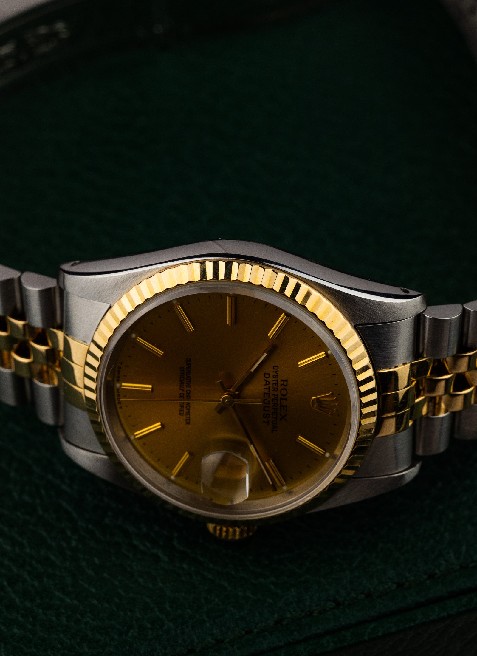 1991 Rolex Datejust Bicolor Champagne Dial 16233 Full Set