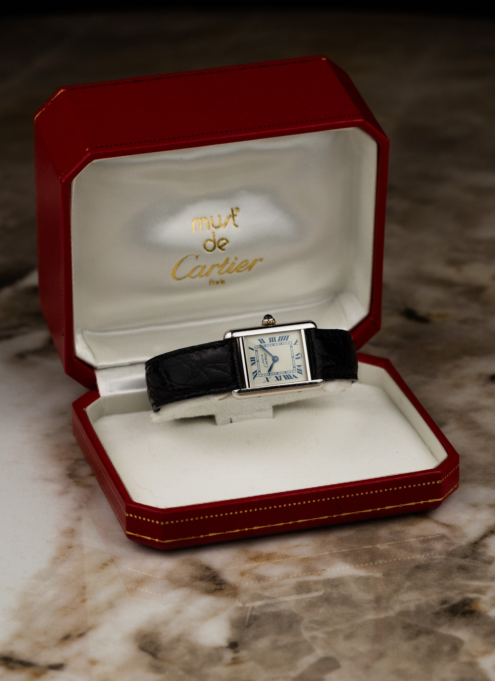 1990s Lady Cartier Must Tank Silver 6057002 Box