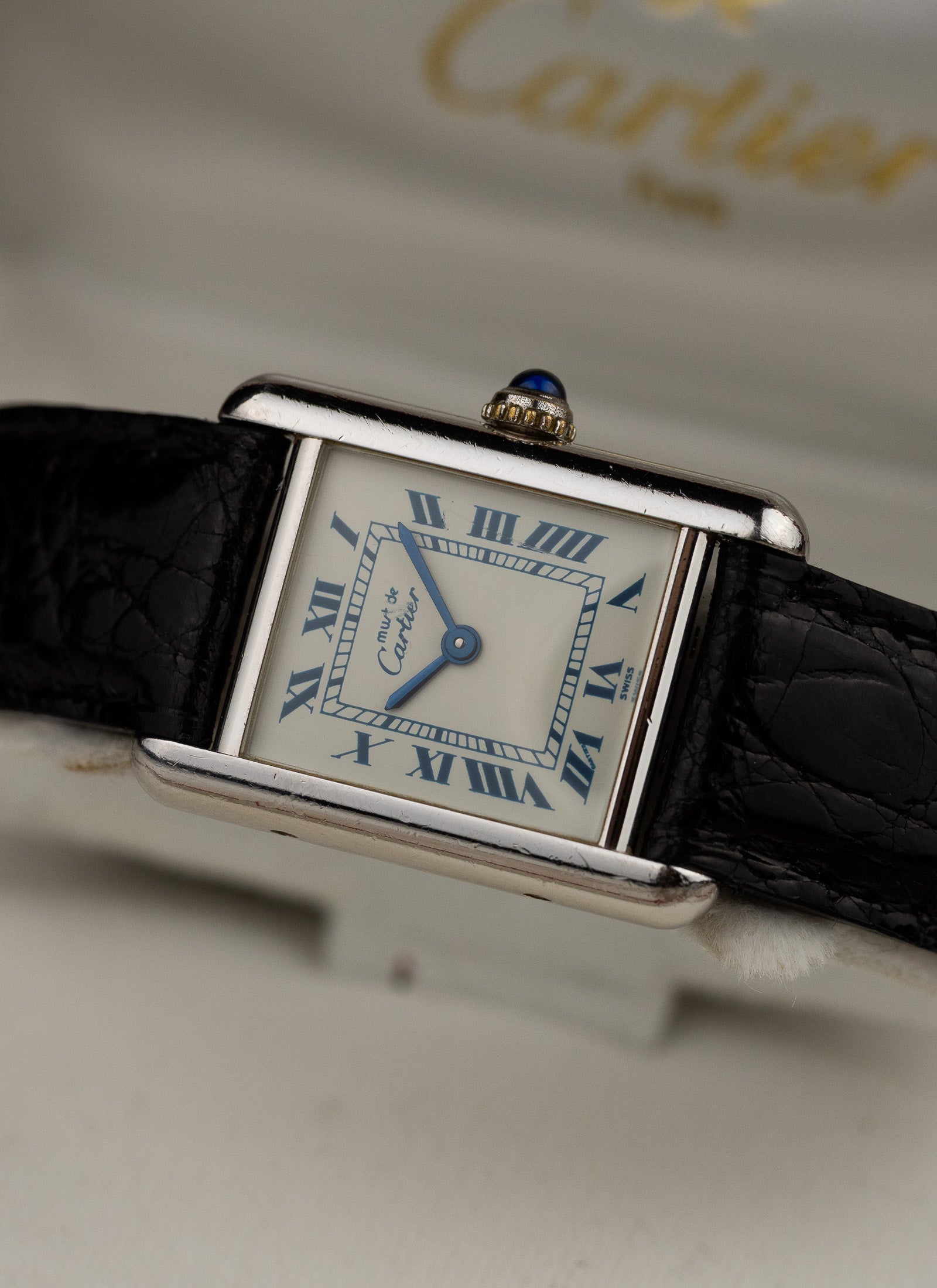 1990s Lady Cartier Must Tank Silver 6057002 Box