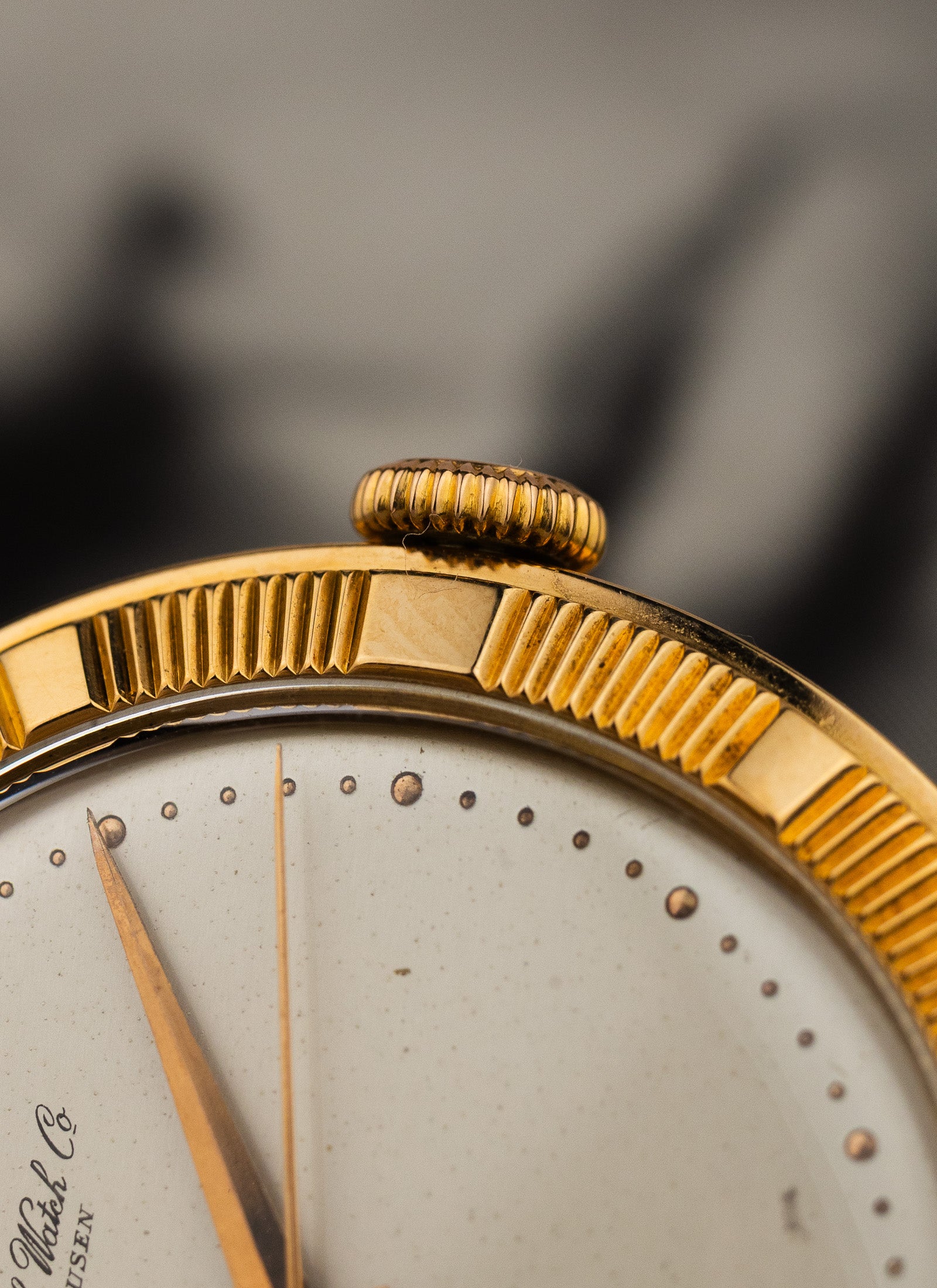 1960s 18K IWC Schaffhausen Engine Turned Bezel cal. 852