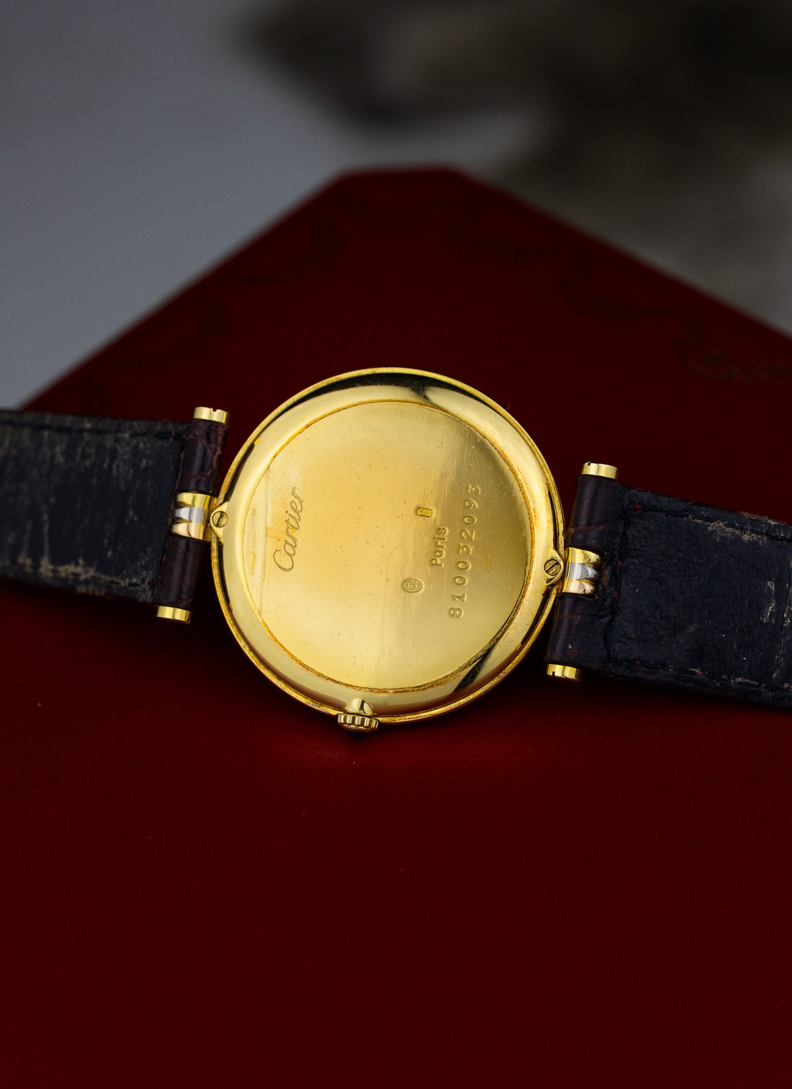 1990s 18K Cartier Vendome Trinity Quartz Box