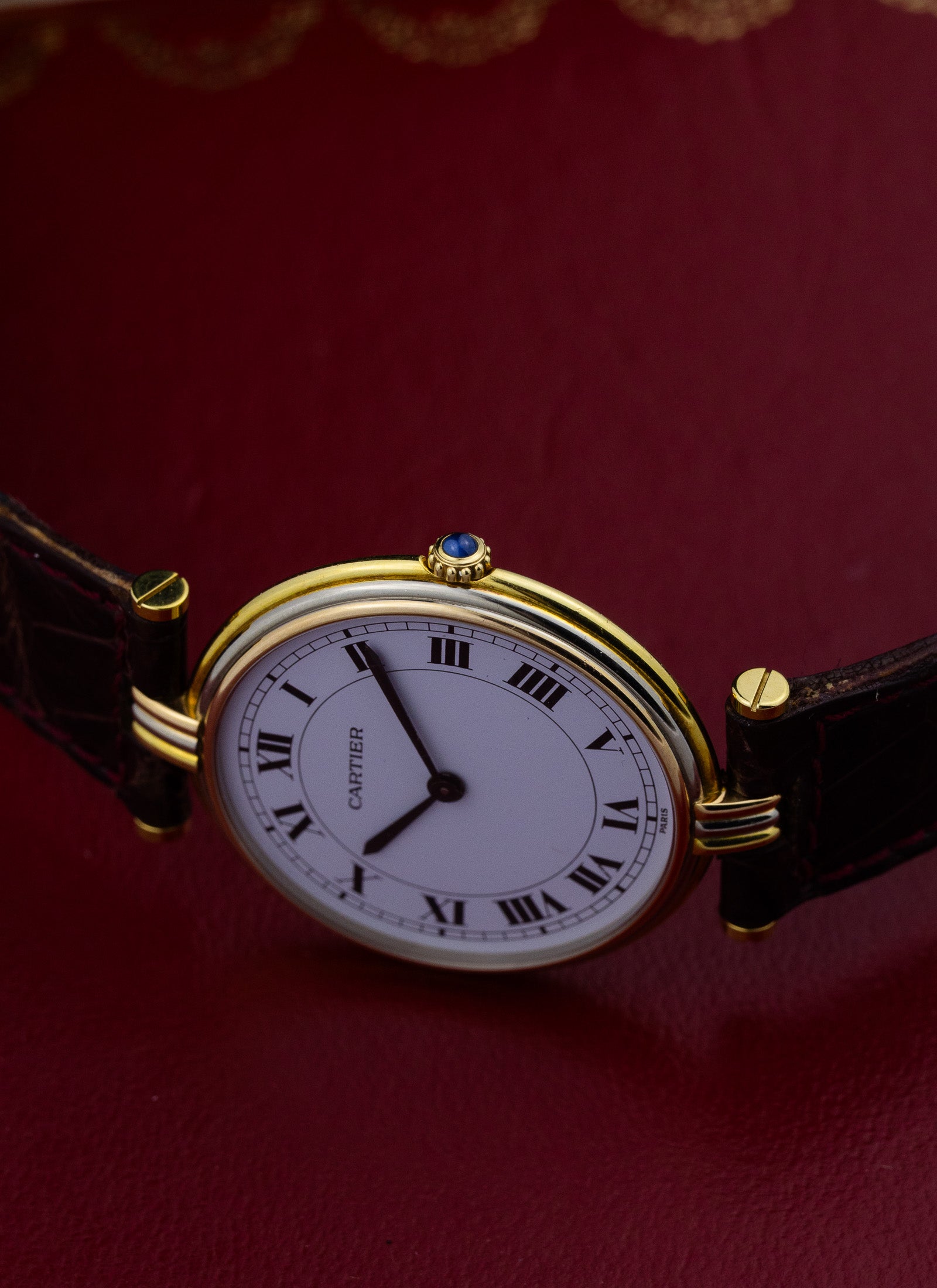 1990s 18K Cartier Vendome Trinity Quartz Box