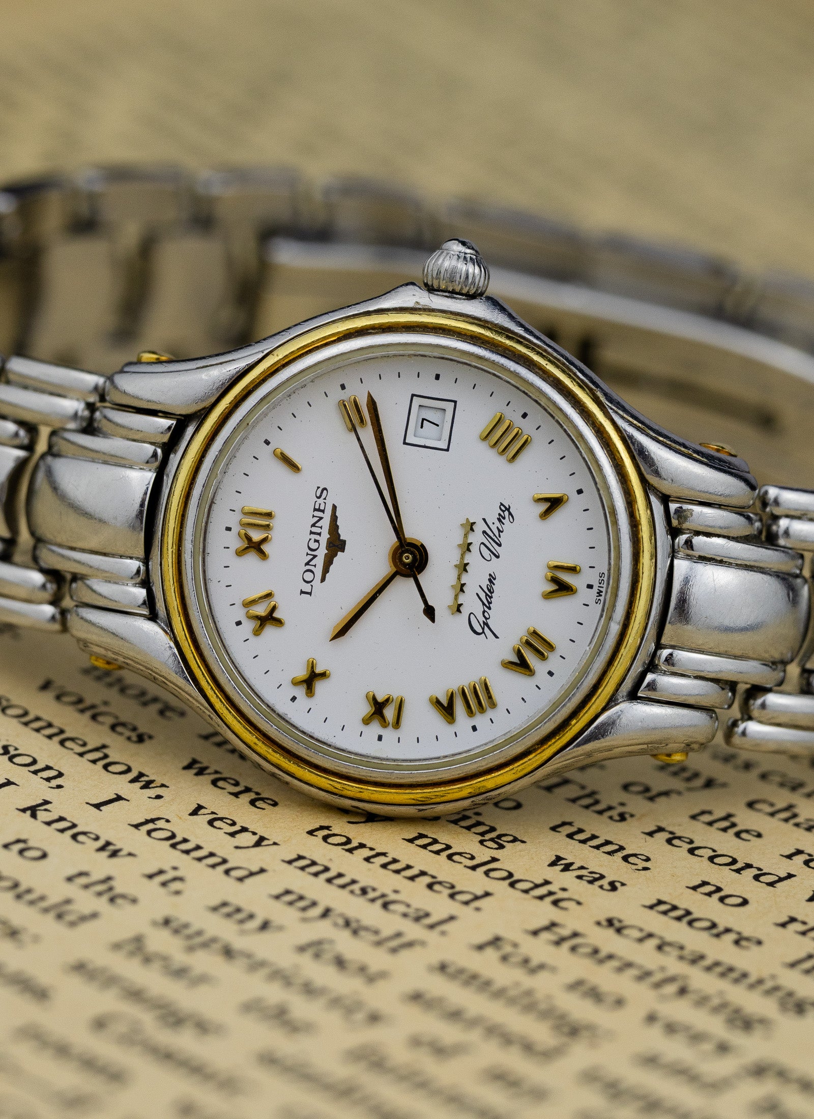 1990s Lady Longines Golden Wing Roman Dial L3.106.5