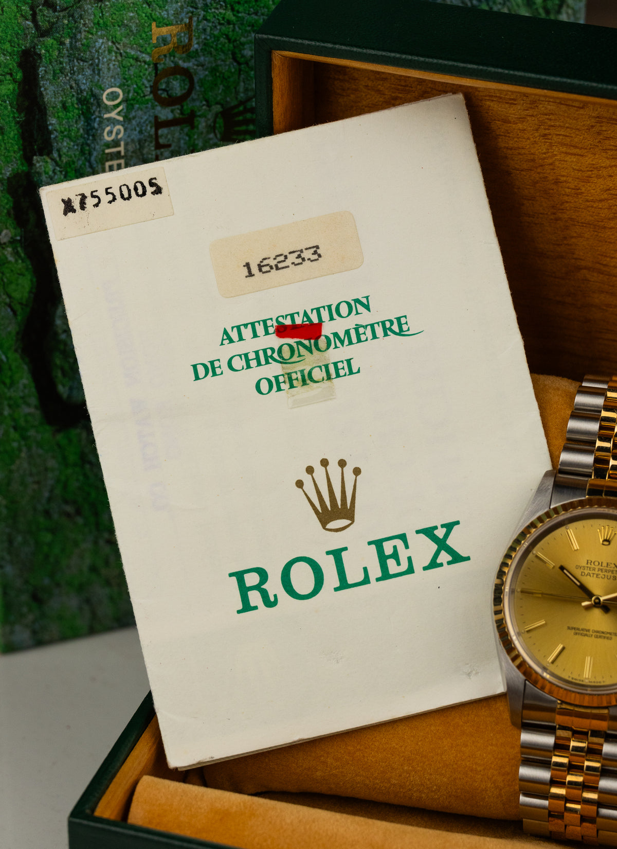 1991 Rolex Datejust Bicolor Champagne Dial 16233 Serviced Full Set