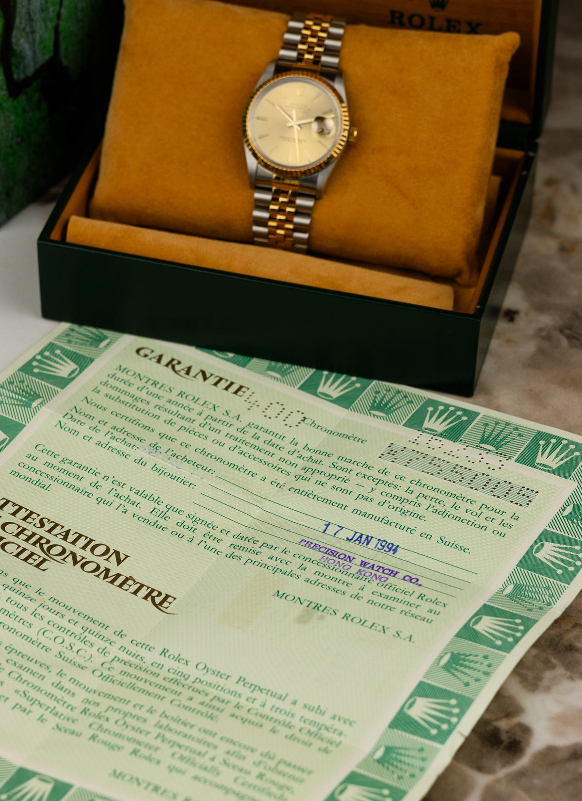 1991 Rolex Datejust Bicolor Champagne Dial 16233 Serviced Full Set