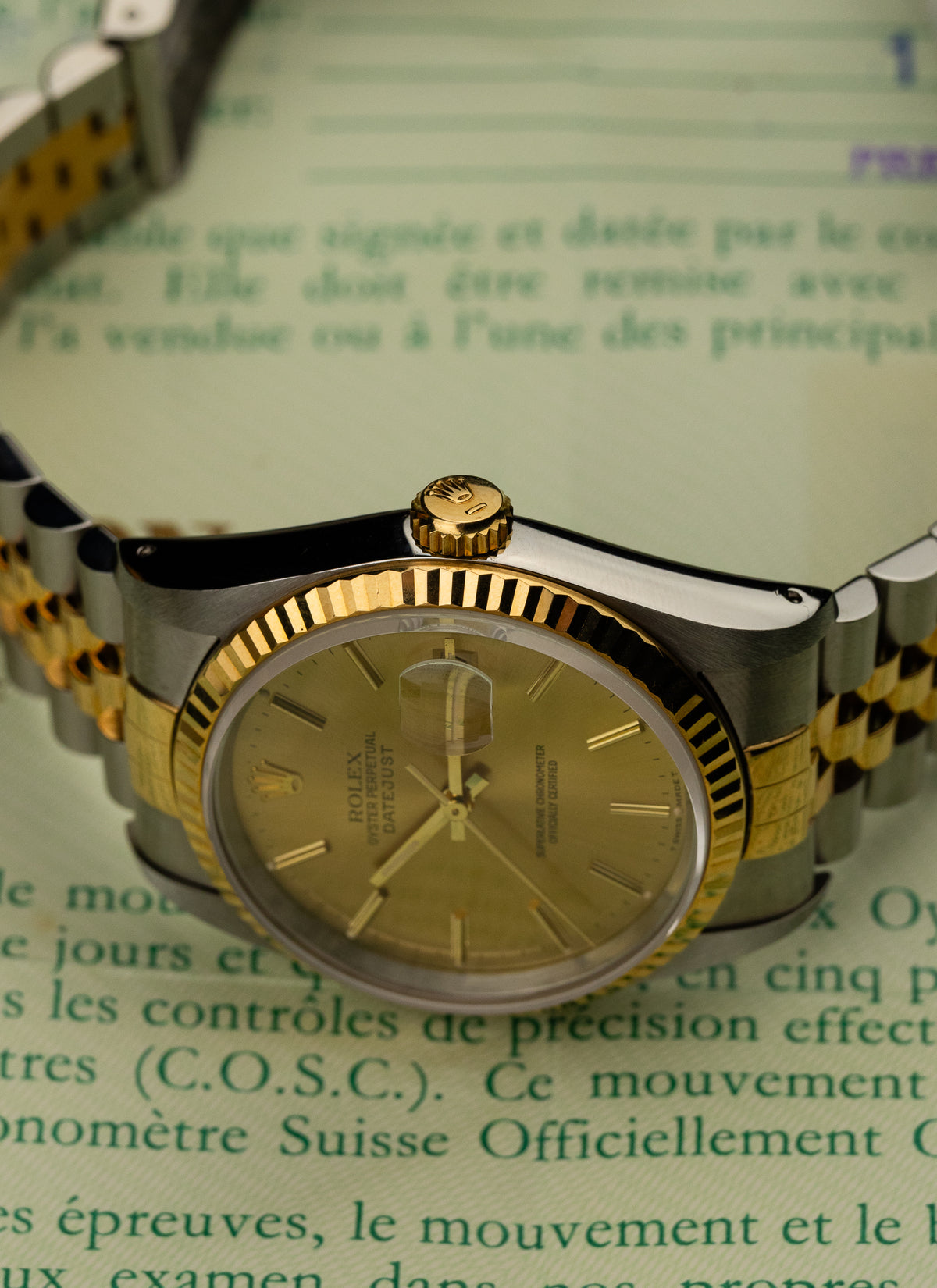 1991 Rolex Datejust Bicolor Champagne Dial 16233 Serviced Full Set