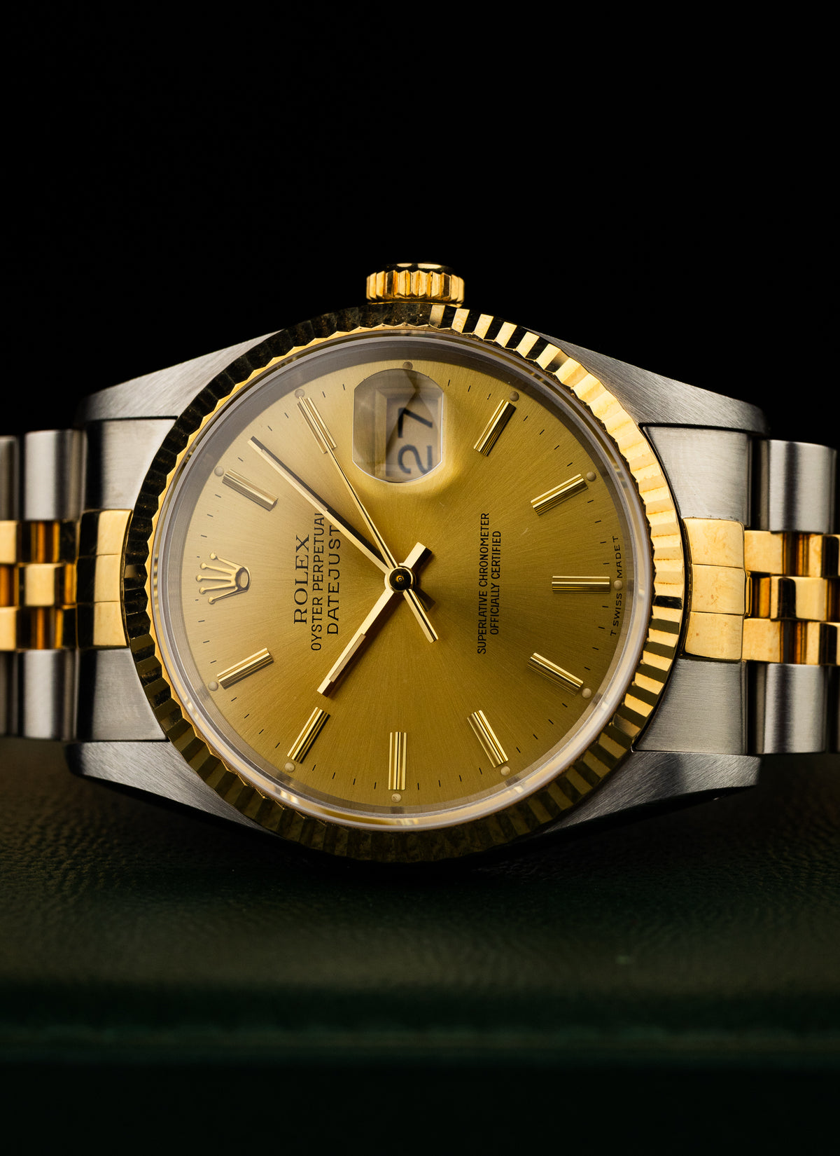 1991 Rolex Datejust Bicolor Champagne Dial 16233 Serviced Full Set