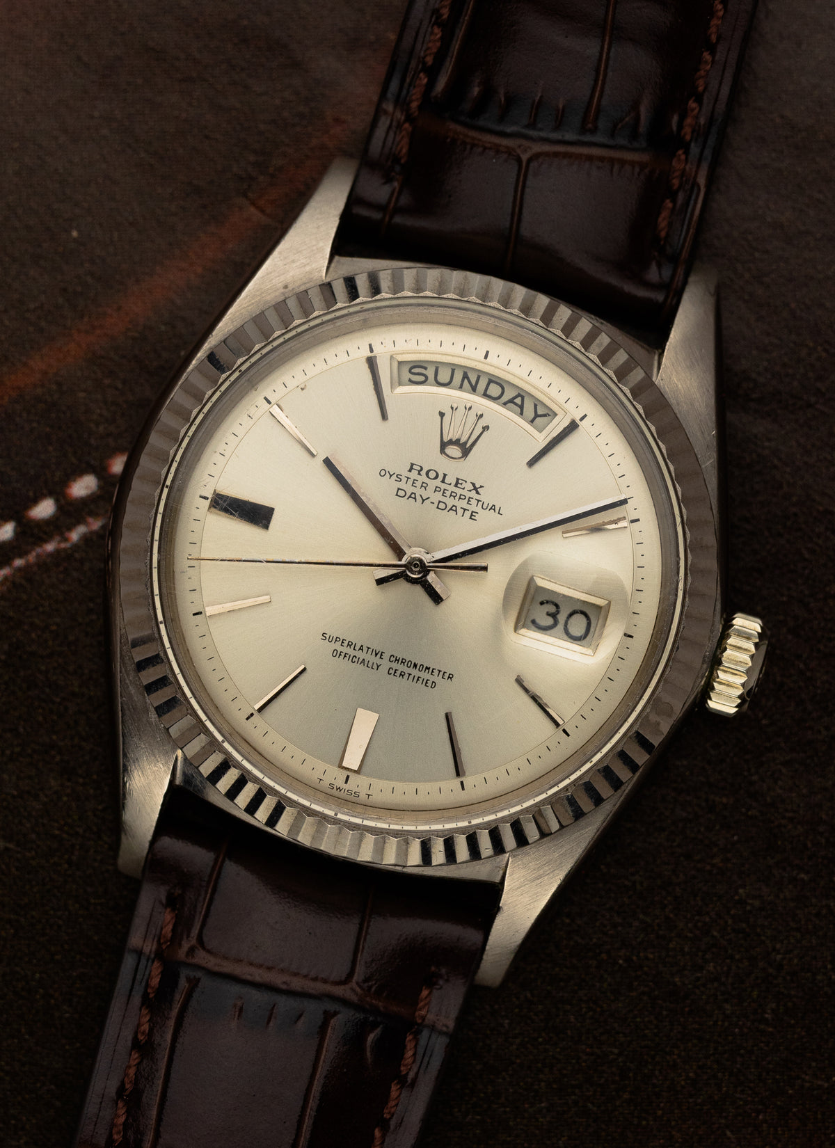 1967 18K Rolex Day-Date White Gold 1803 Serviced