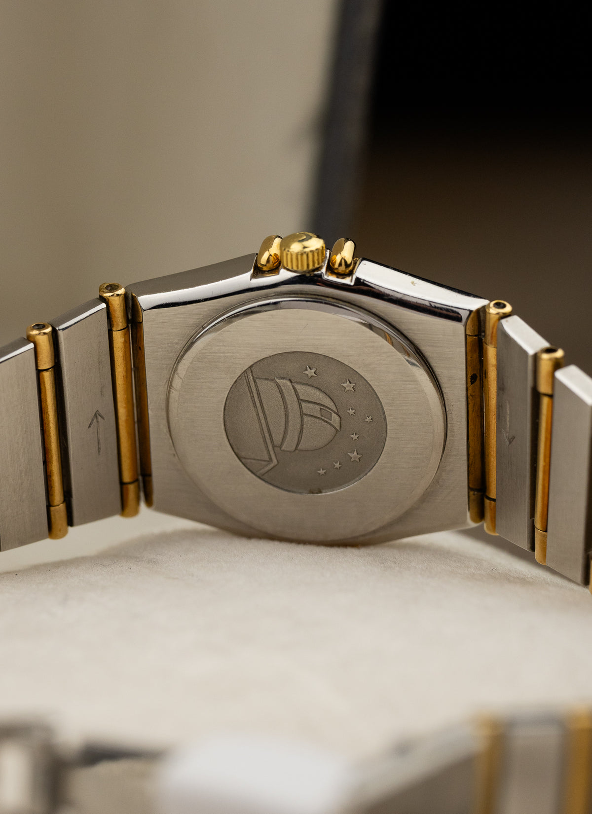 1980s Lady Omega Constellation Manhattan Bicolor Full Bar 795.1080 Box