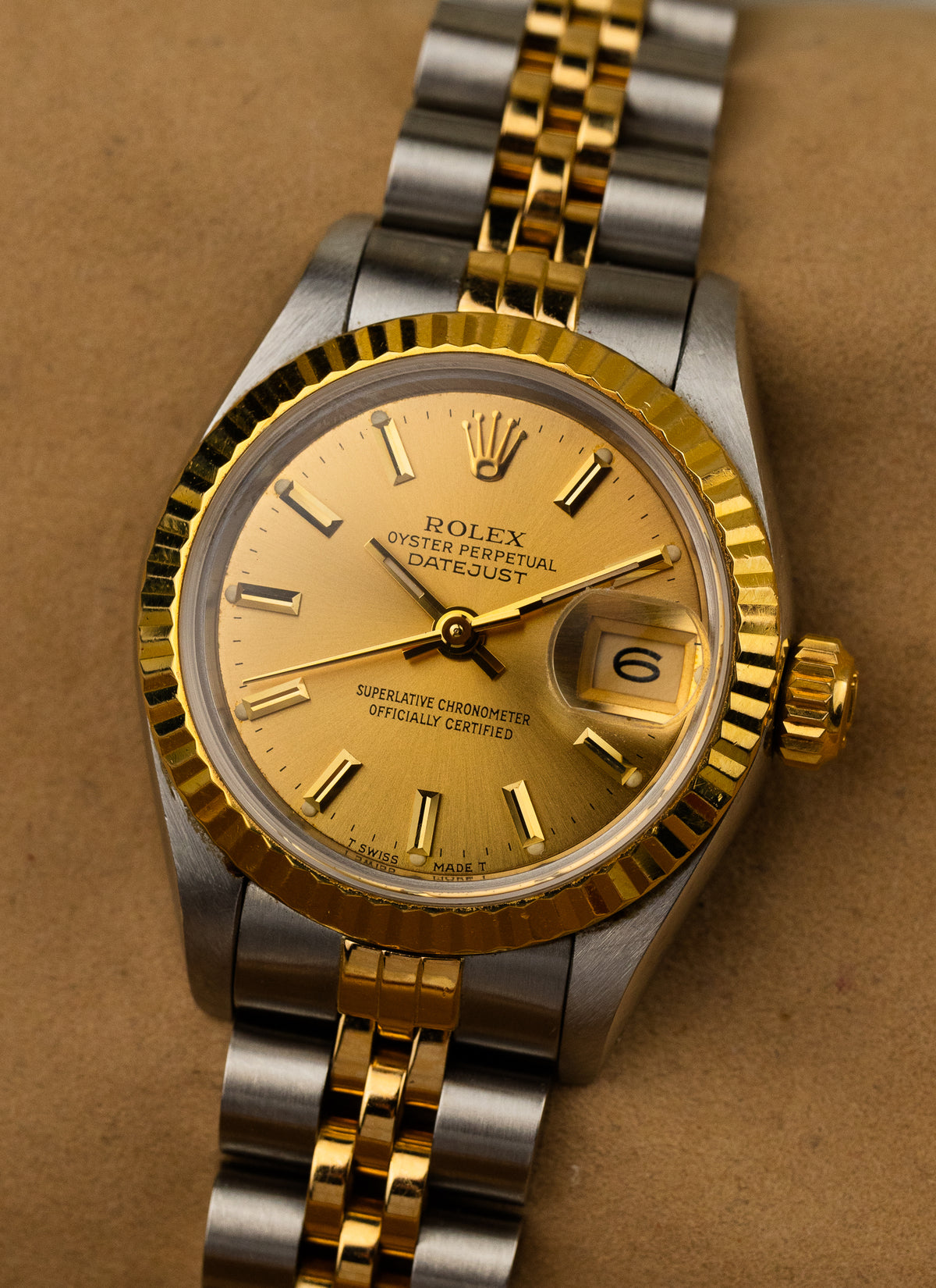 1986 Lady Rolex Datejust Bicolor Champagne Dial 69173 Serviced Full Set