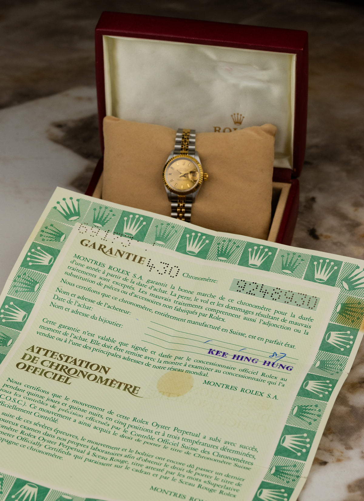 1986 Lady Rolex Datejust Bicolor Champagne Dial 69173 Serviced Full Set