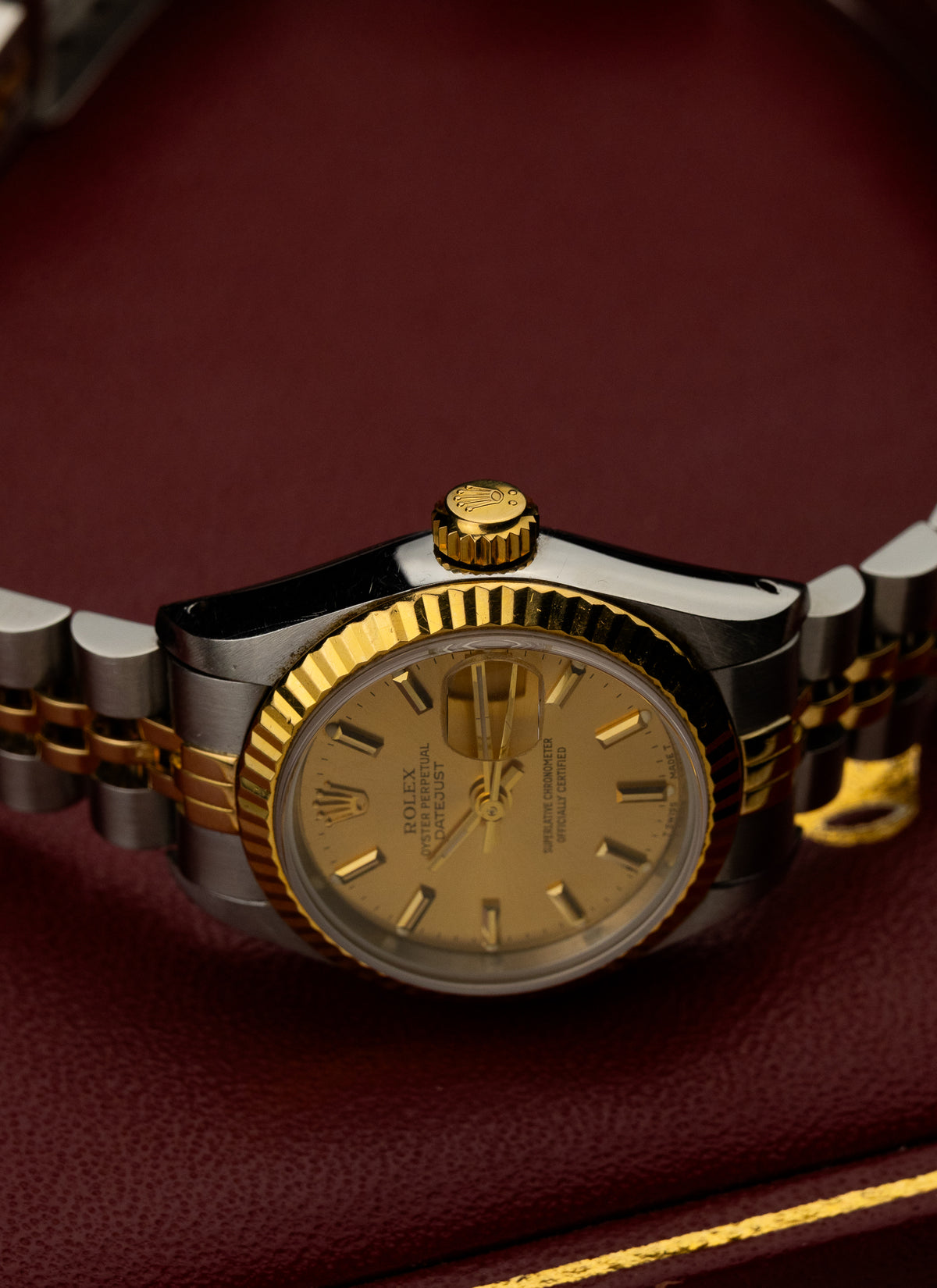 1986 Lady Rolex Datejust Bicolor Champagne Dial 69173 Serviced Full Set