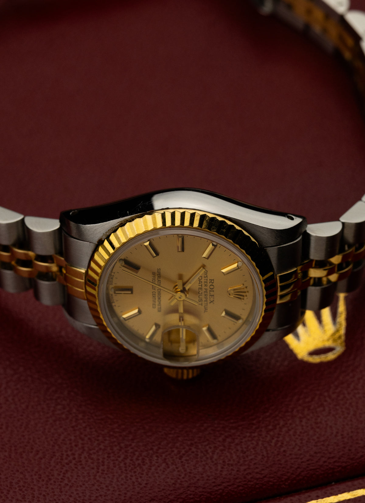 1986 Lady Rolex Datejust Bicolor Champagne Dial 69173 Serviced Full Set