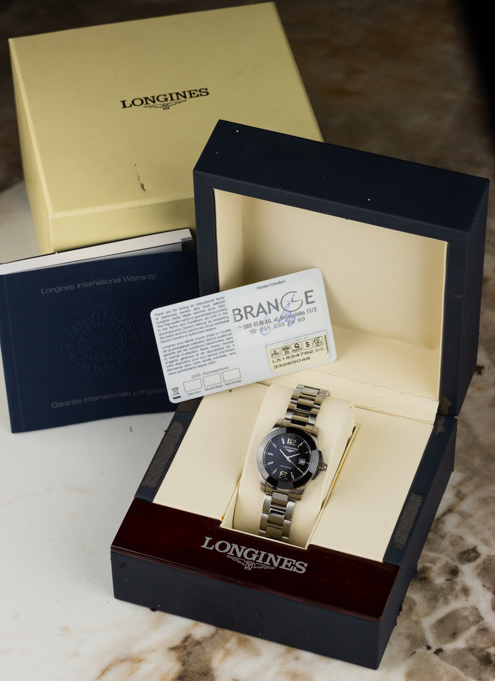 2010 Lady Longines Conquest Ceramic L3.257.4 cal. L.250.2 Full Set