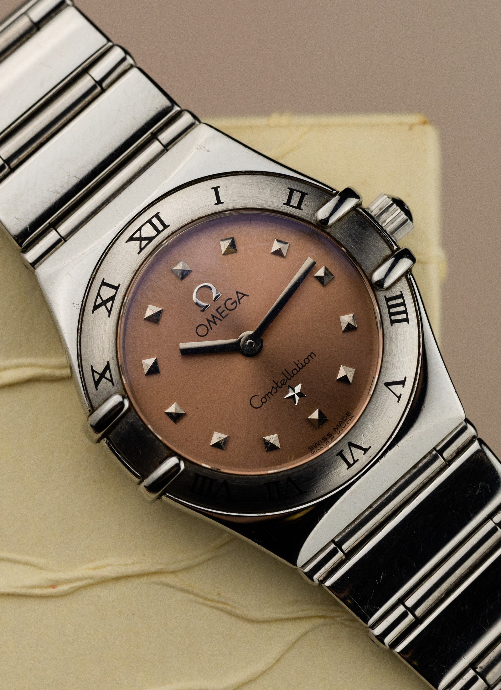 1998 Lady Omega Constellation My Choice Pink Dial 1561.61 Full Set