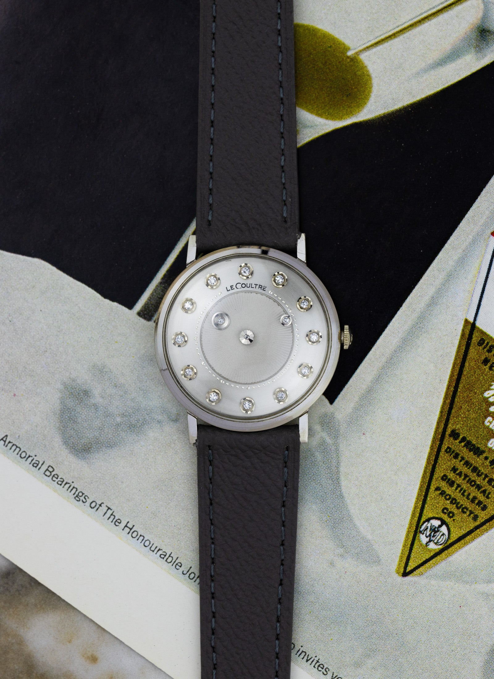1960s 14K Jaeger LeCoultre Mystery Diamonds Dial cal. K480/CW Serviced