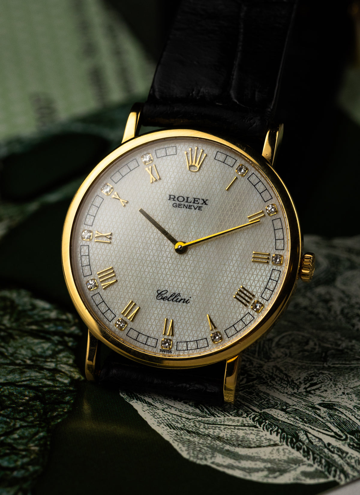 1998 18K Rolex Cellini MOP Diamonds Dial 5112/8 Full Set