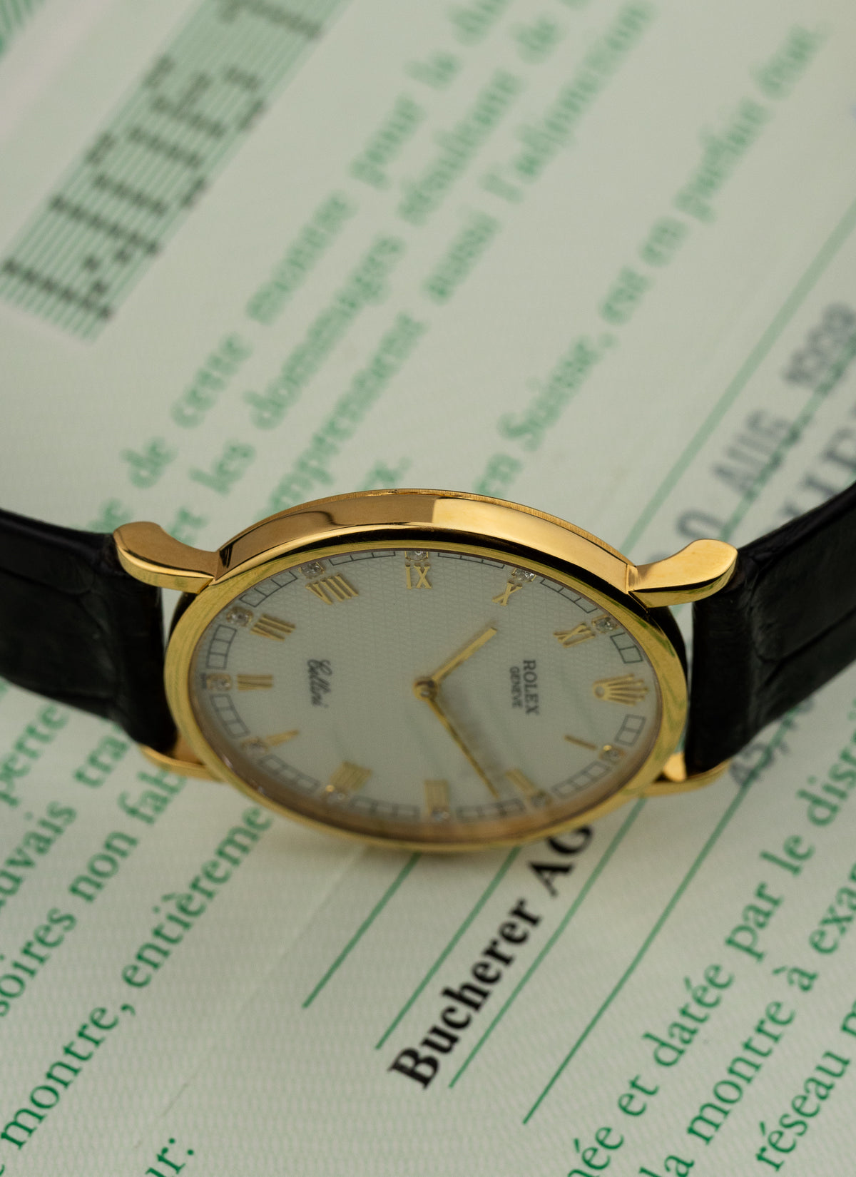 1998 18K Rolex Cellini MOP Diamonds Dial 5112/8 Full Set