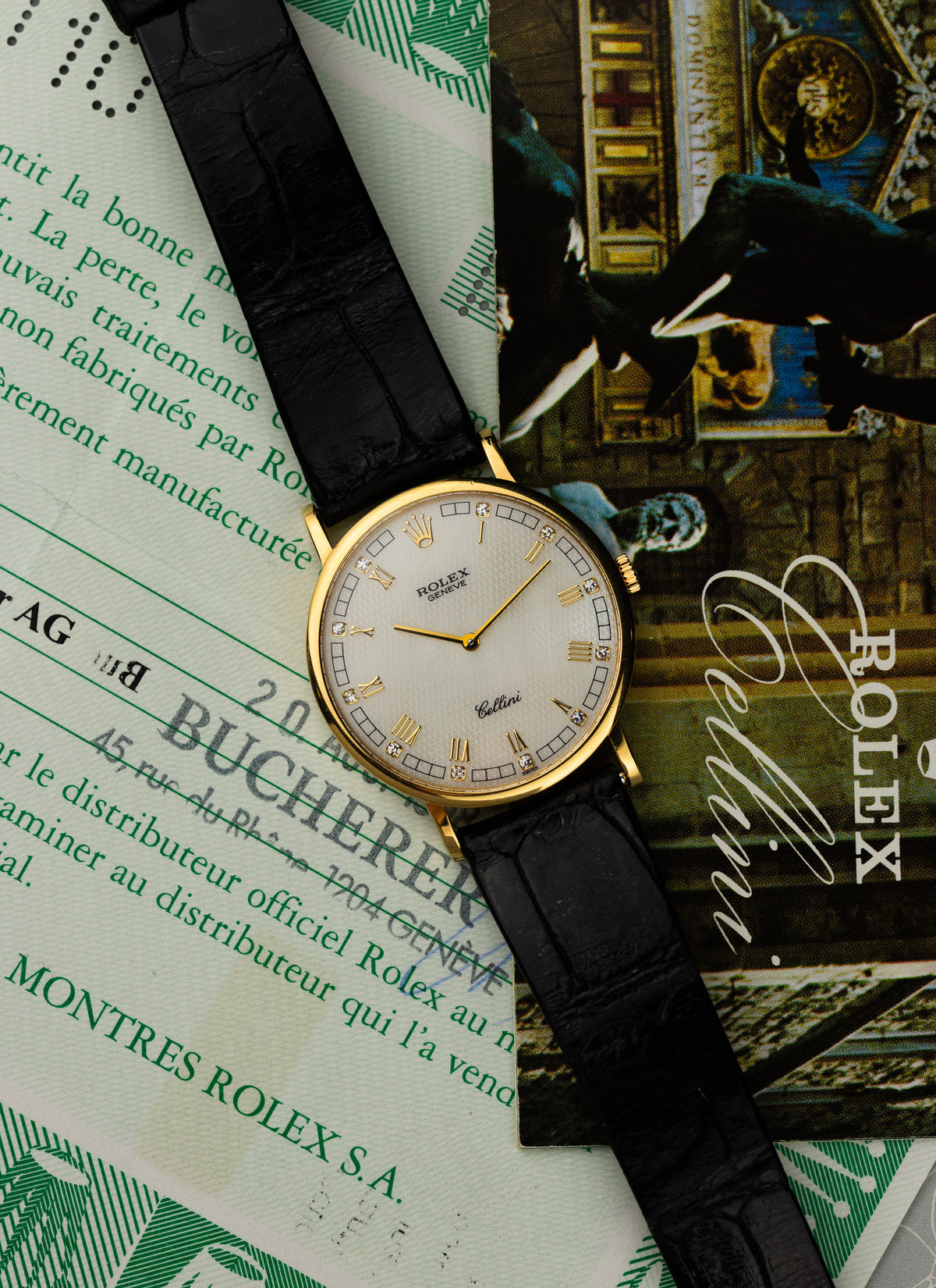 1998 18K Rolex Cellini MOP Diamonds Dial 5112/8 Full Set