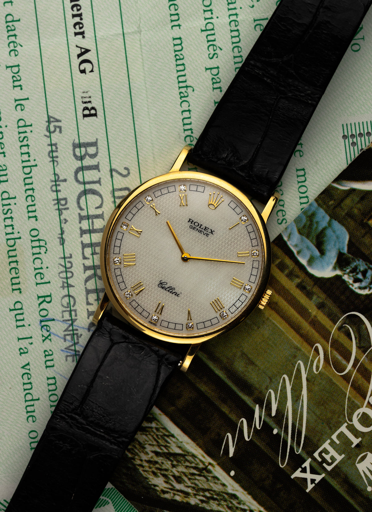 1998 18K Rolex Cellini MOP Diamonds Dial 5112/8 Full Set