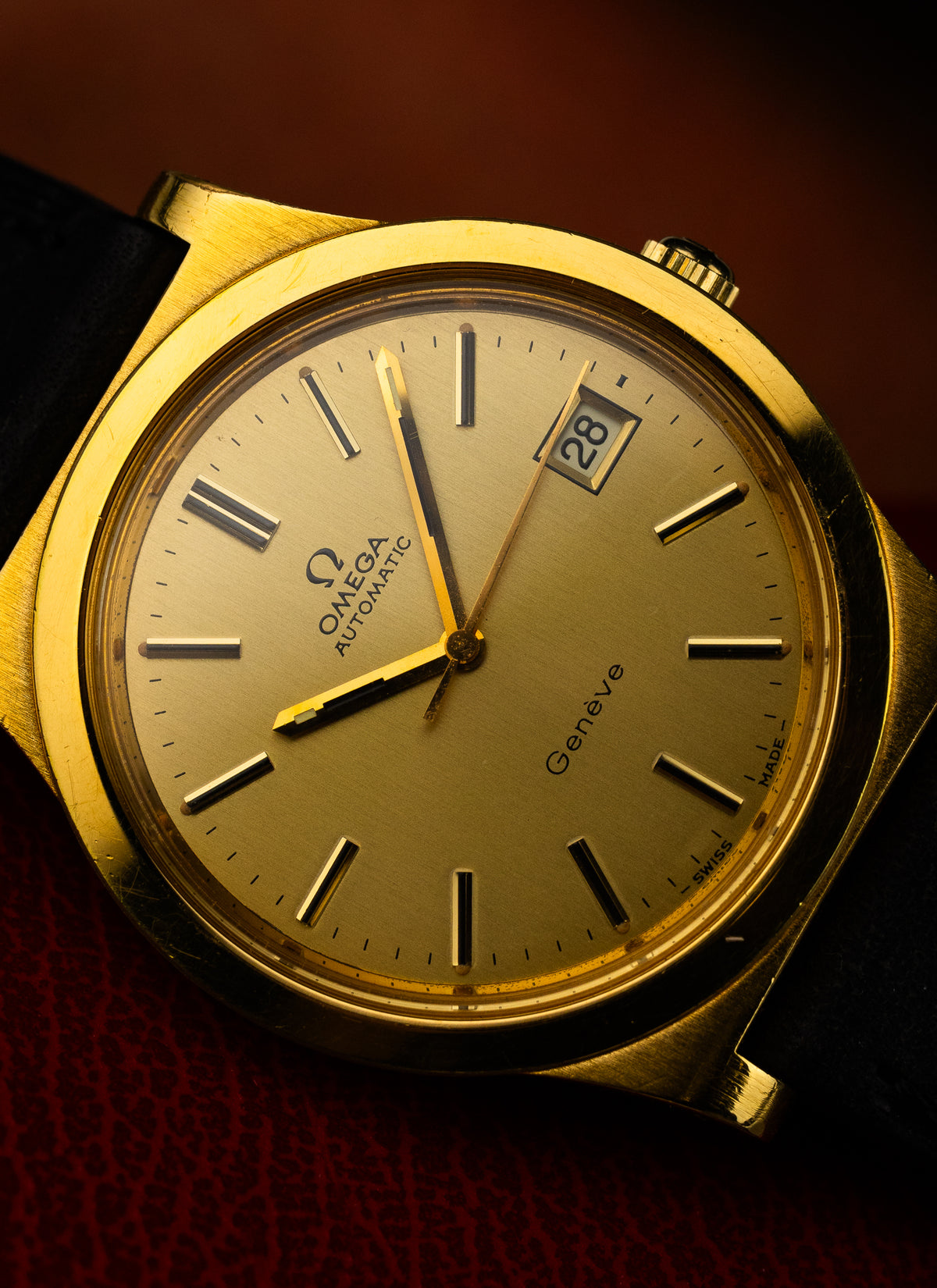 1974 Omega Geneve Gold Plated 166.0168 cal. 1012 Serviced Box