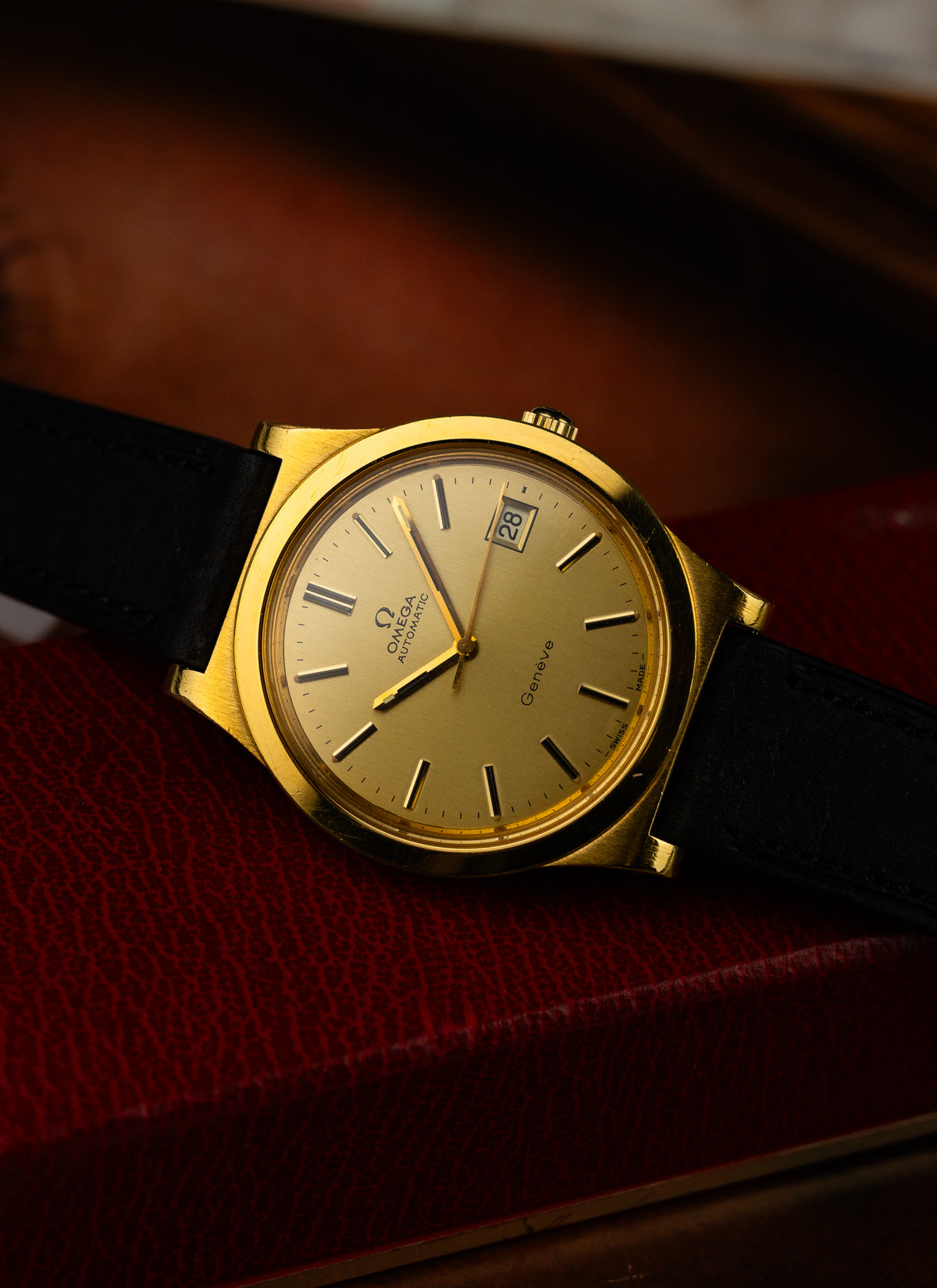 1974 Omega Geneve Gold Plated 166.0168 cal. 1012 Serviced Box